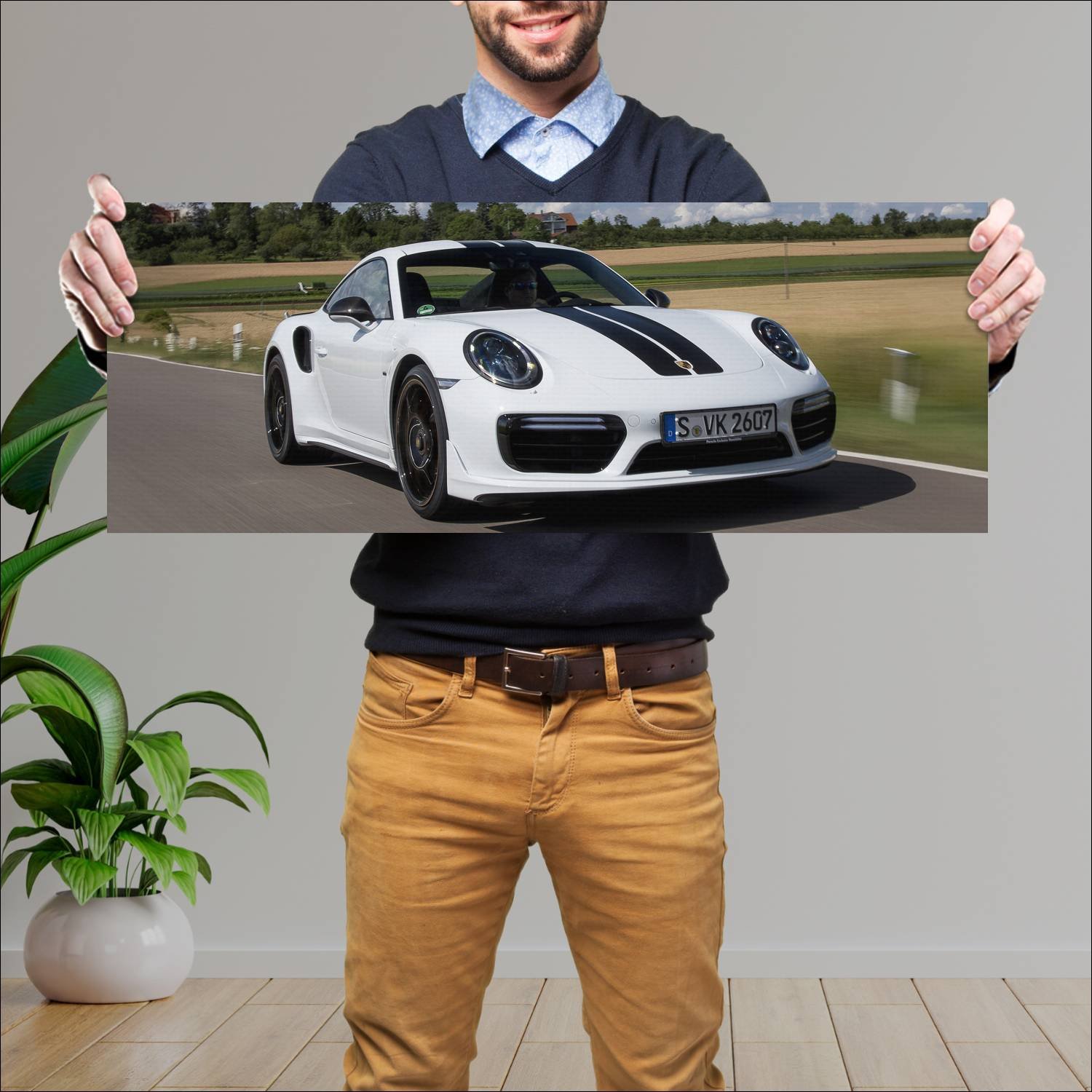 Cuadro grande 30x80cm 2017 porsche 911 turbo s exc 99 Porsche