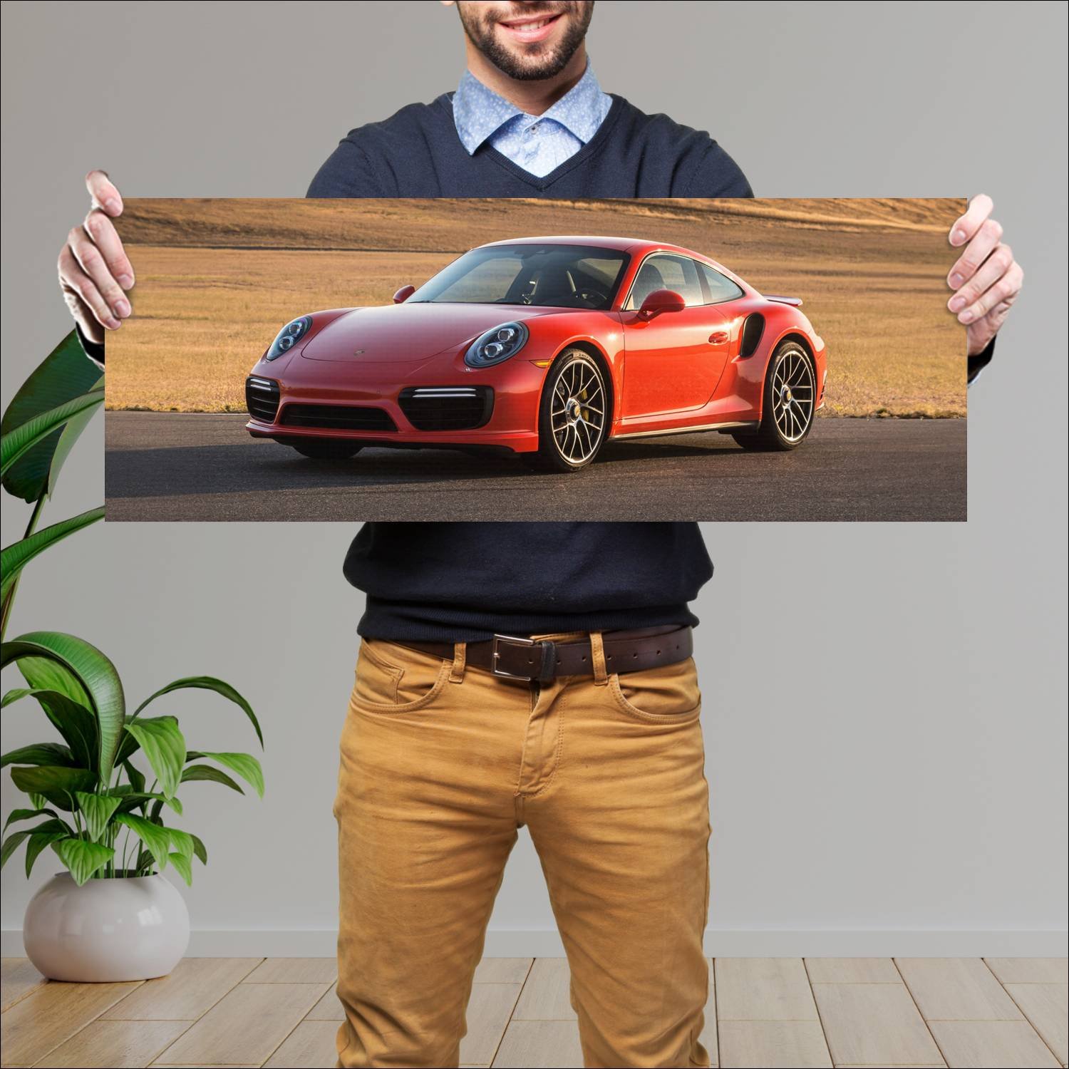Cuadro grande 30x80cm 2017 porsche 911 turbo s us 101 Porsche