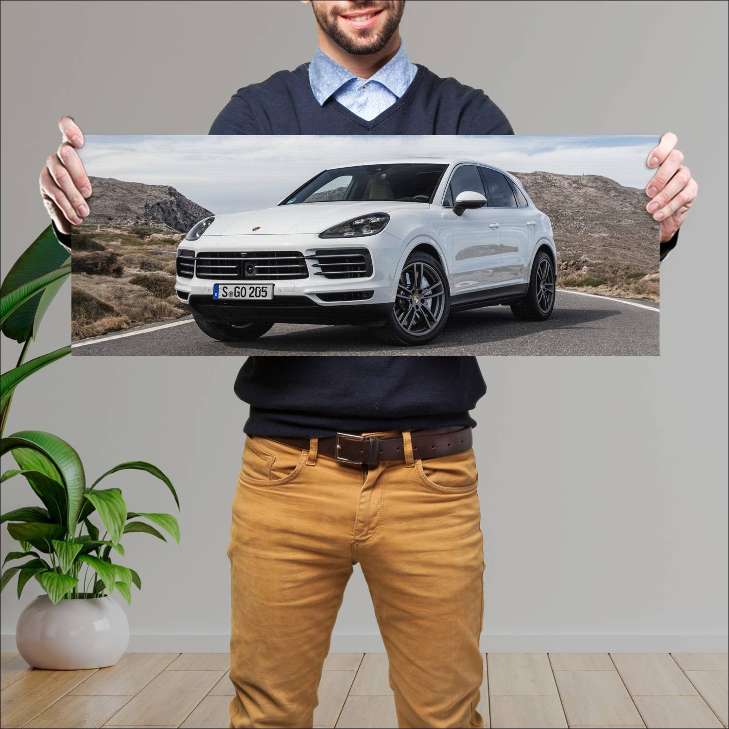 Cuadro grande 30x80cm 2017 porsche cayenne s auto 109 Porsche