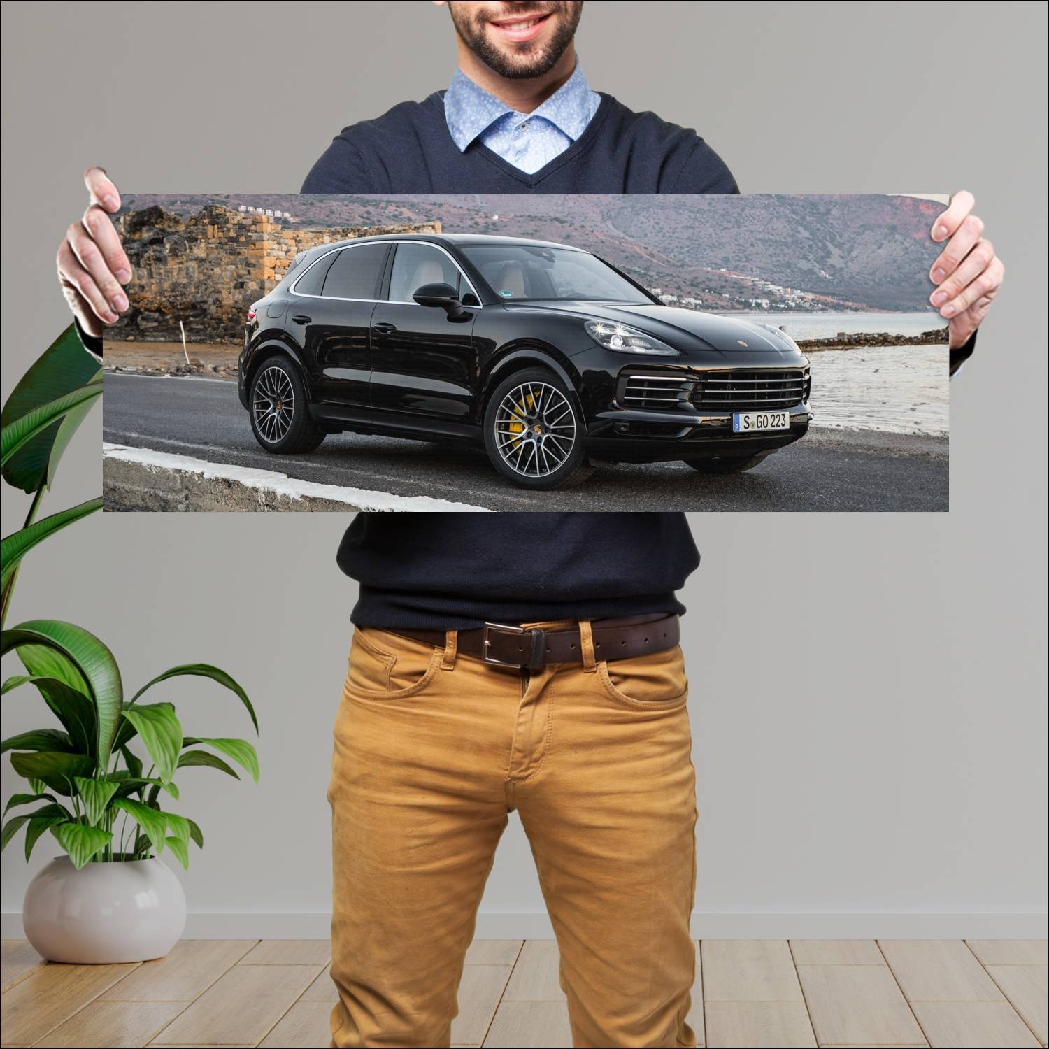 Cuadro grande 30x80cm 2017 porsche cayenne s auto 110 Porsche