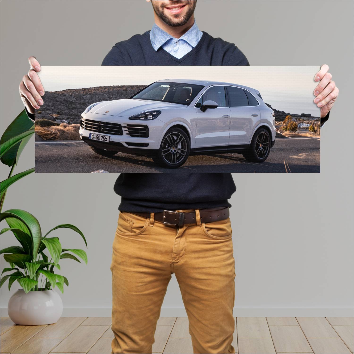 Cuadro grande 30x80cm 2017 porsche cayenne s auto 111 Porsche