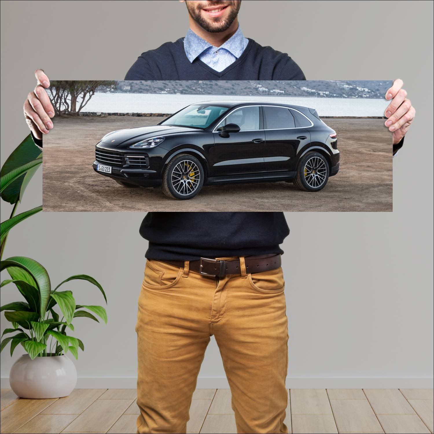 Cuadro grande 30x80cm 2017 porsche cayenne s auto 112 Porsche