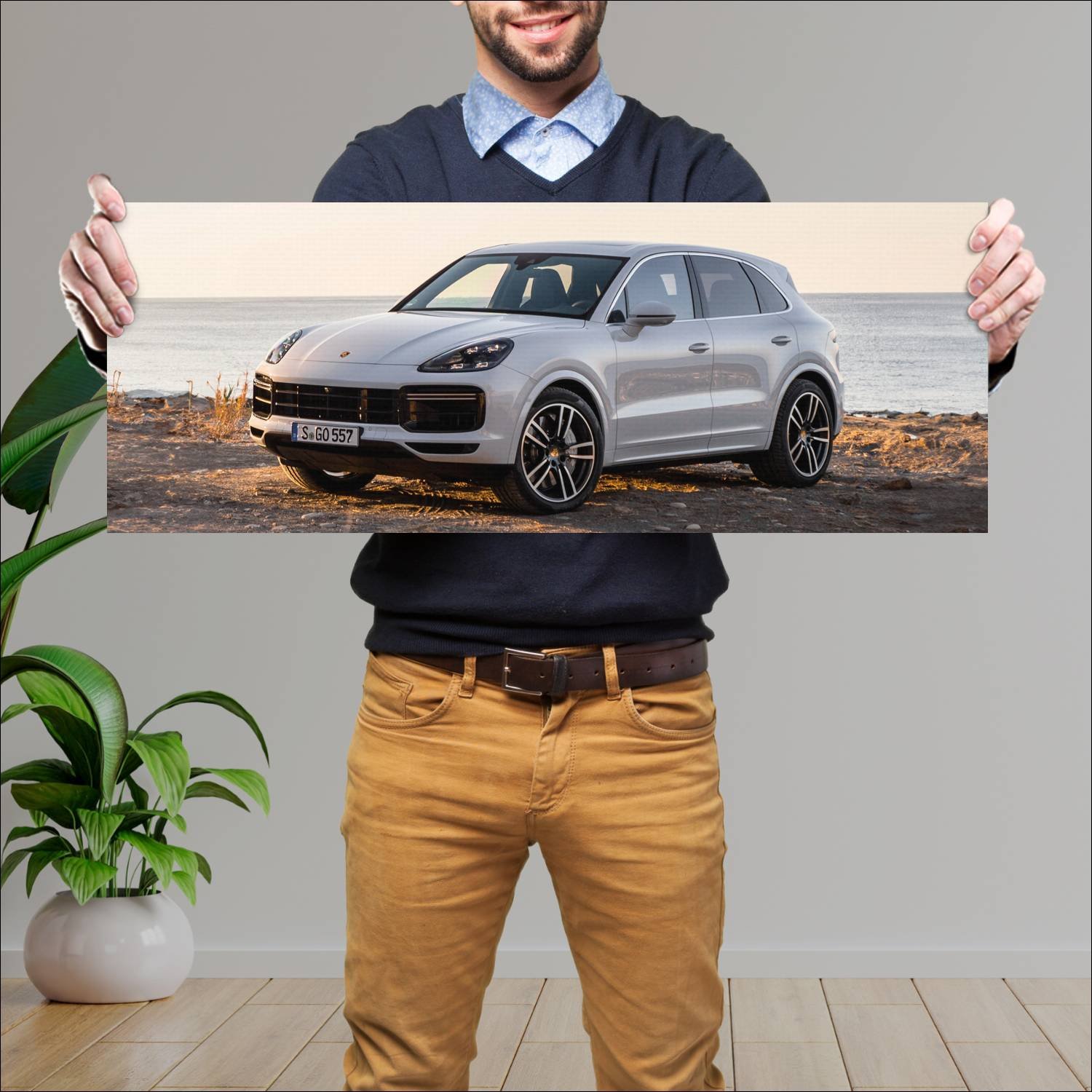Cuadro grande 30x80cm 2017 porsche cayenne turbo 7 113 Porsche