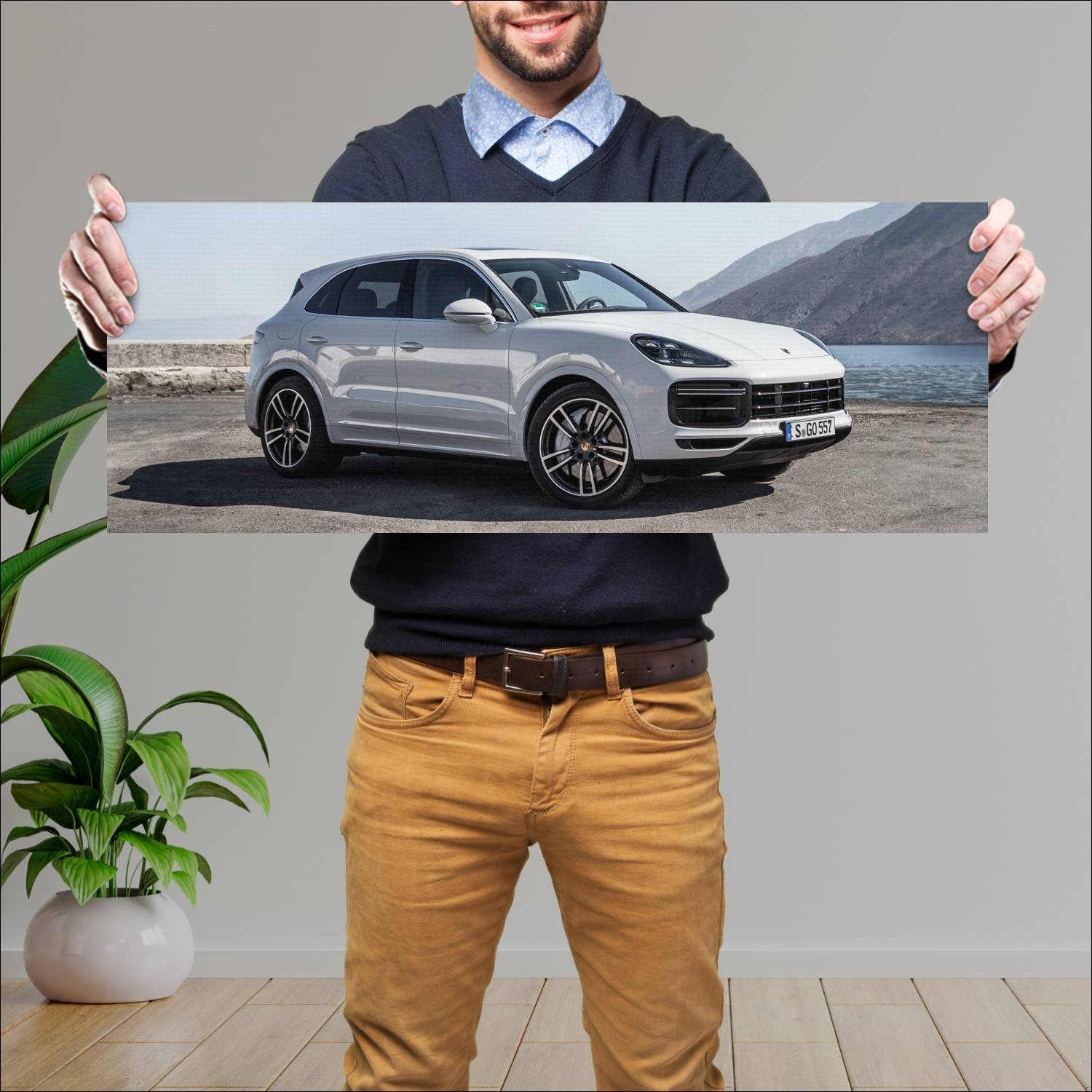 Cuadro grande 30x80cm 2017 porsche cayenne turbo 7 114 Porsche