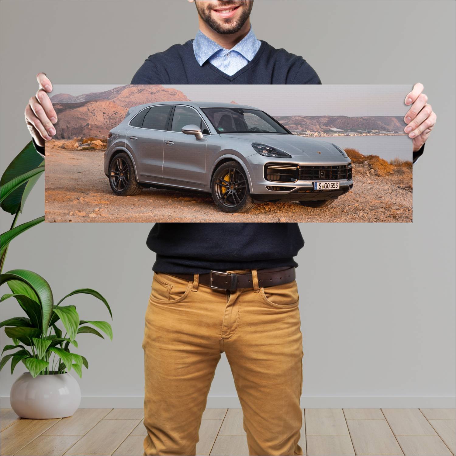 Cuadro grande 30x80cm 2017 porsche cayenne turbo 7 115 Porsche