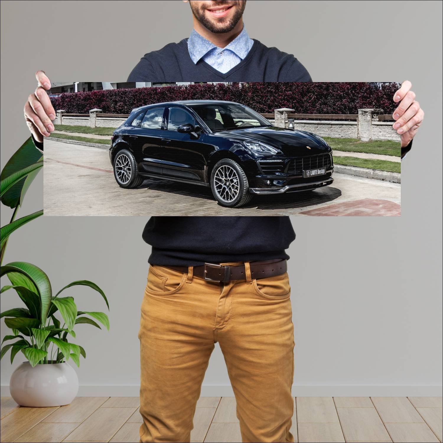 Cuadro grande 30x80cm 2017 porsche macan by larte 117 Porsche