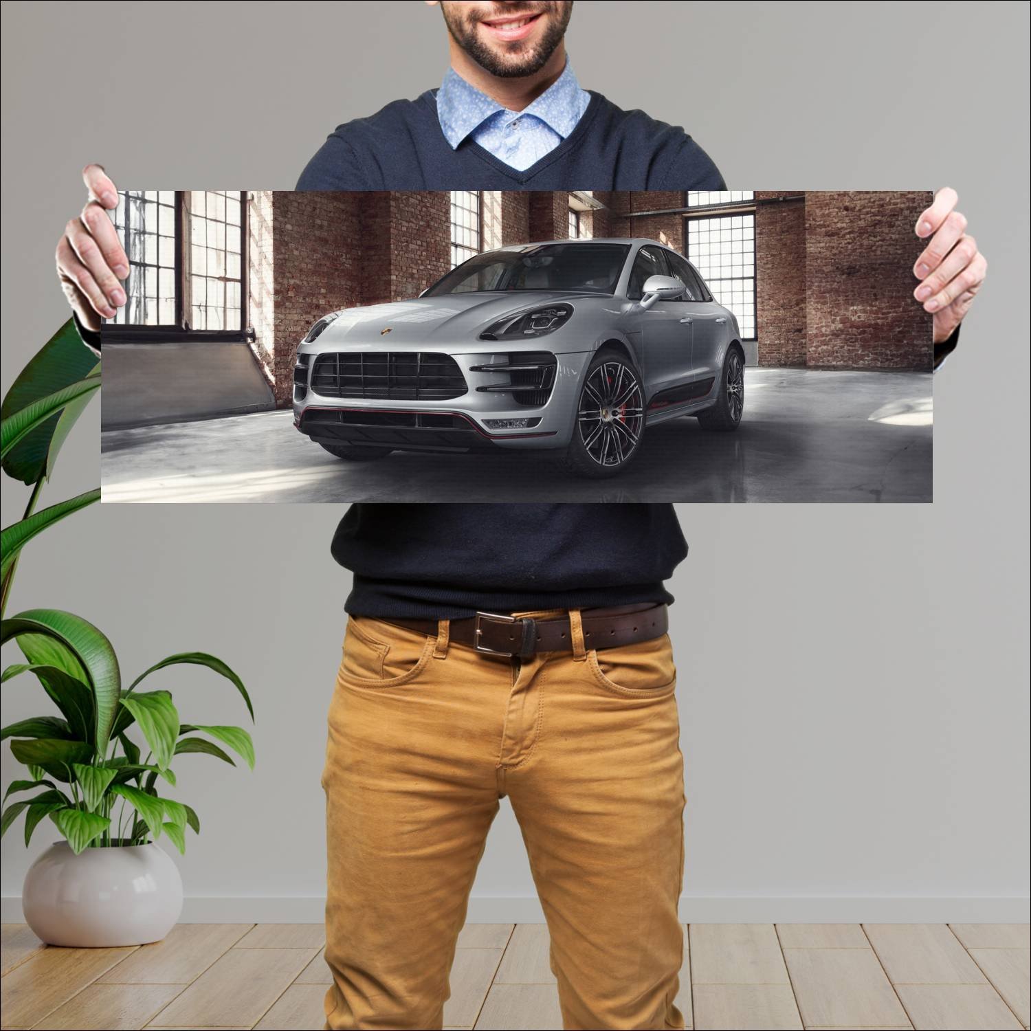 Cuadro grande 30x80cm 2017 porsche macan turbo exc 120 Porsche