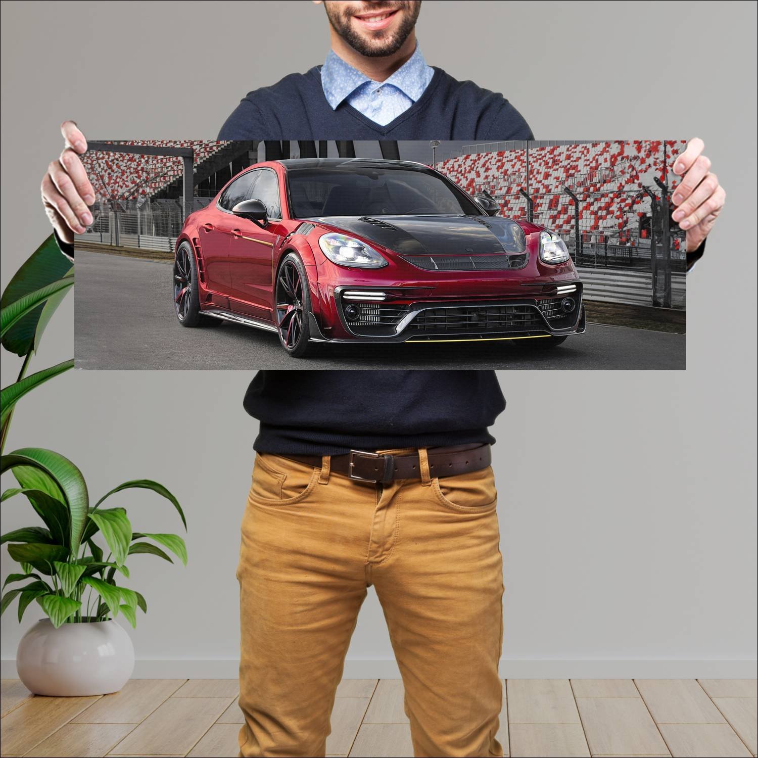 Cuadro grande 30x80cm 2017 porsche panamera by man 121 Porsche