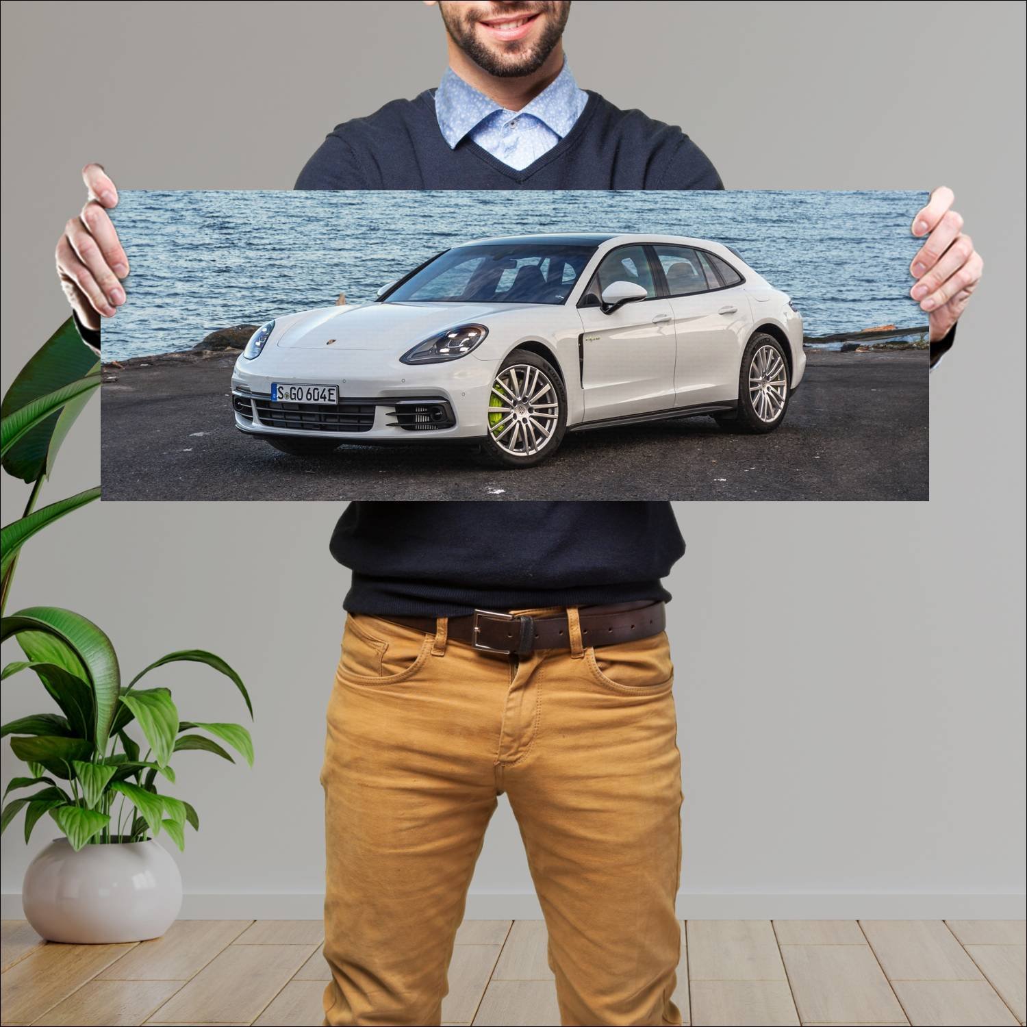 Cuadro grande 30x80cm 2017 porsche panamera e hybr 122 Porsche