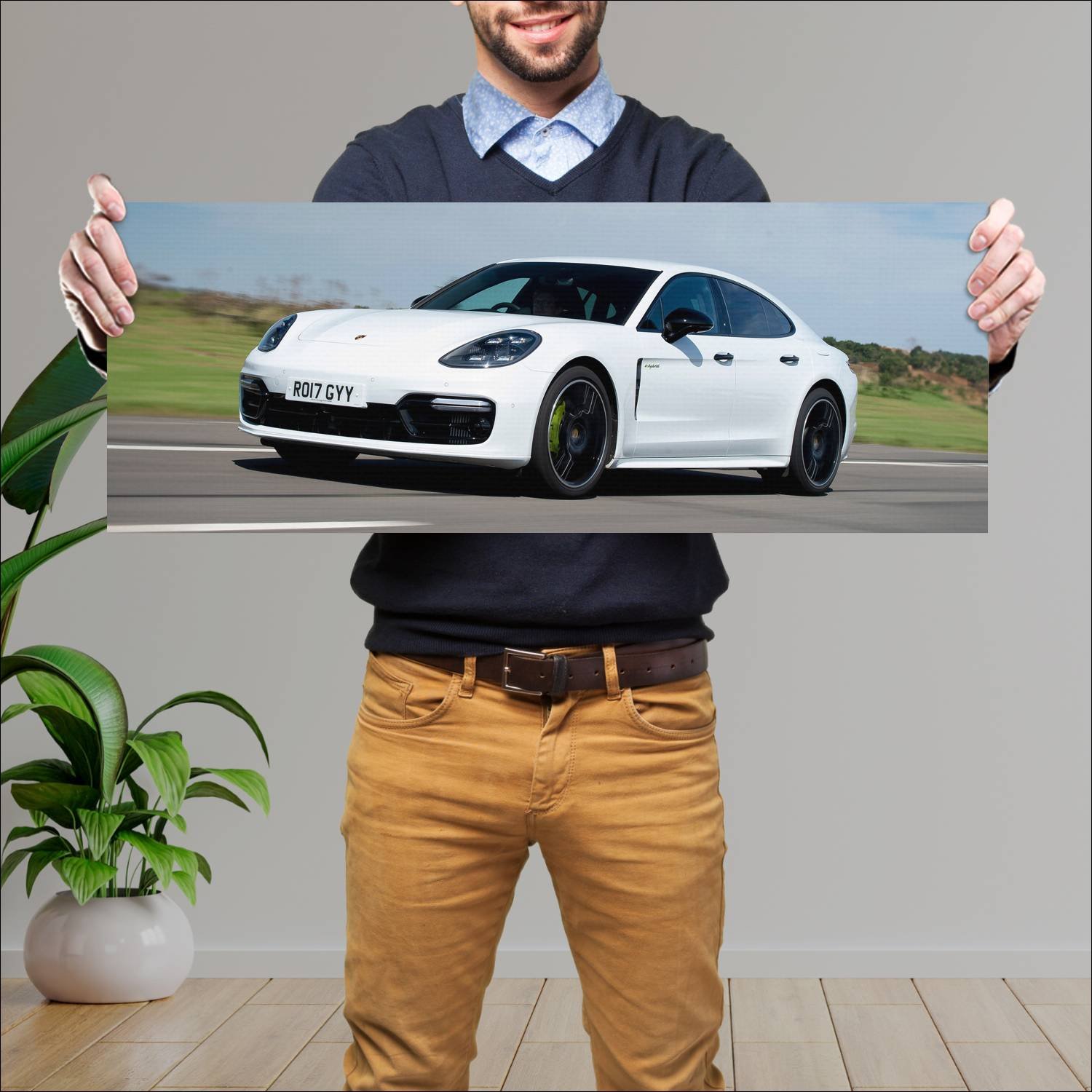 Cuadro grande 30x80cm 2017 porsche panamera e hybr 123 Porsche