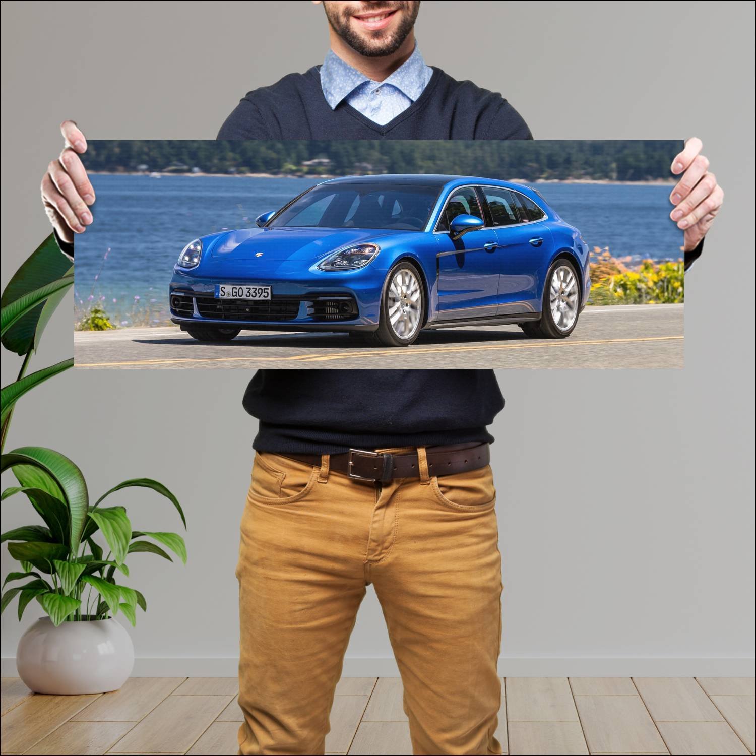 Cuadro grande 30x80cm 2017 porsche panamera s spor 124 Porsche