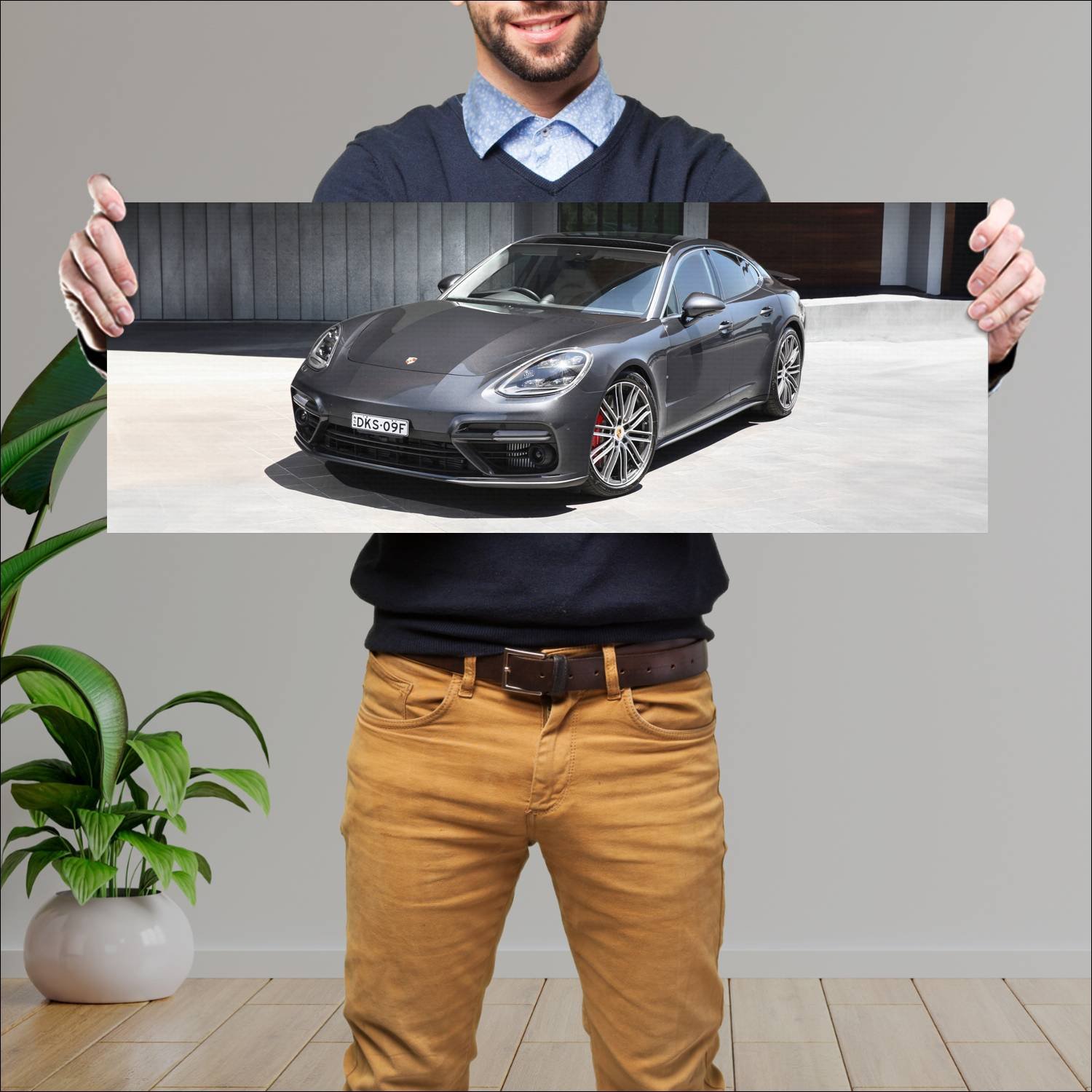 Cuadro grande 30x80cm 2017 porsche panamera turbo 125 Porsche