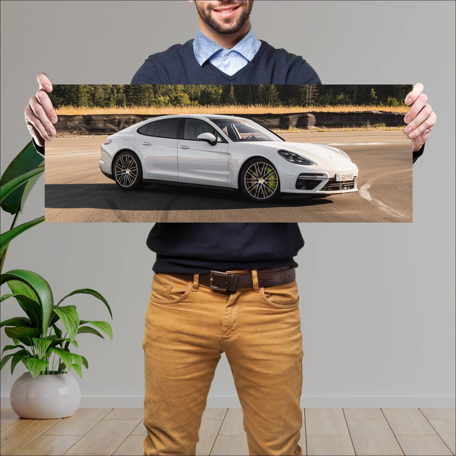 Cuadro grande 30x80cm 2017 porsche panamera turbo 126 Porsche