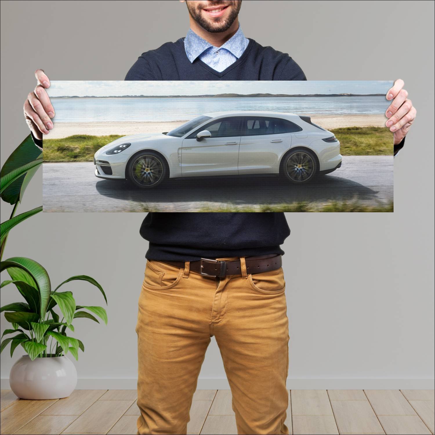 Cuadro grande 30x80cm 2017 porsche panamera turbo 128 Porsche