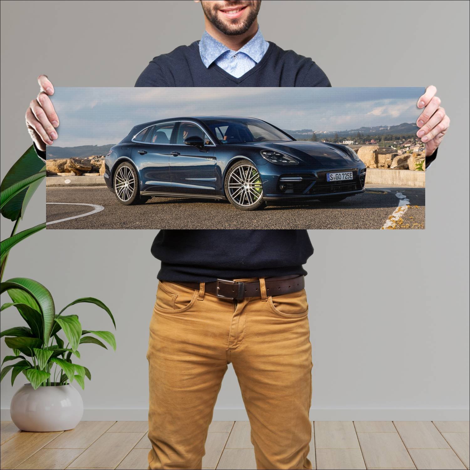 Cuadro grande 30x80cm 2017 porsche panamera turbo 131 Porsche