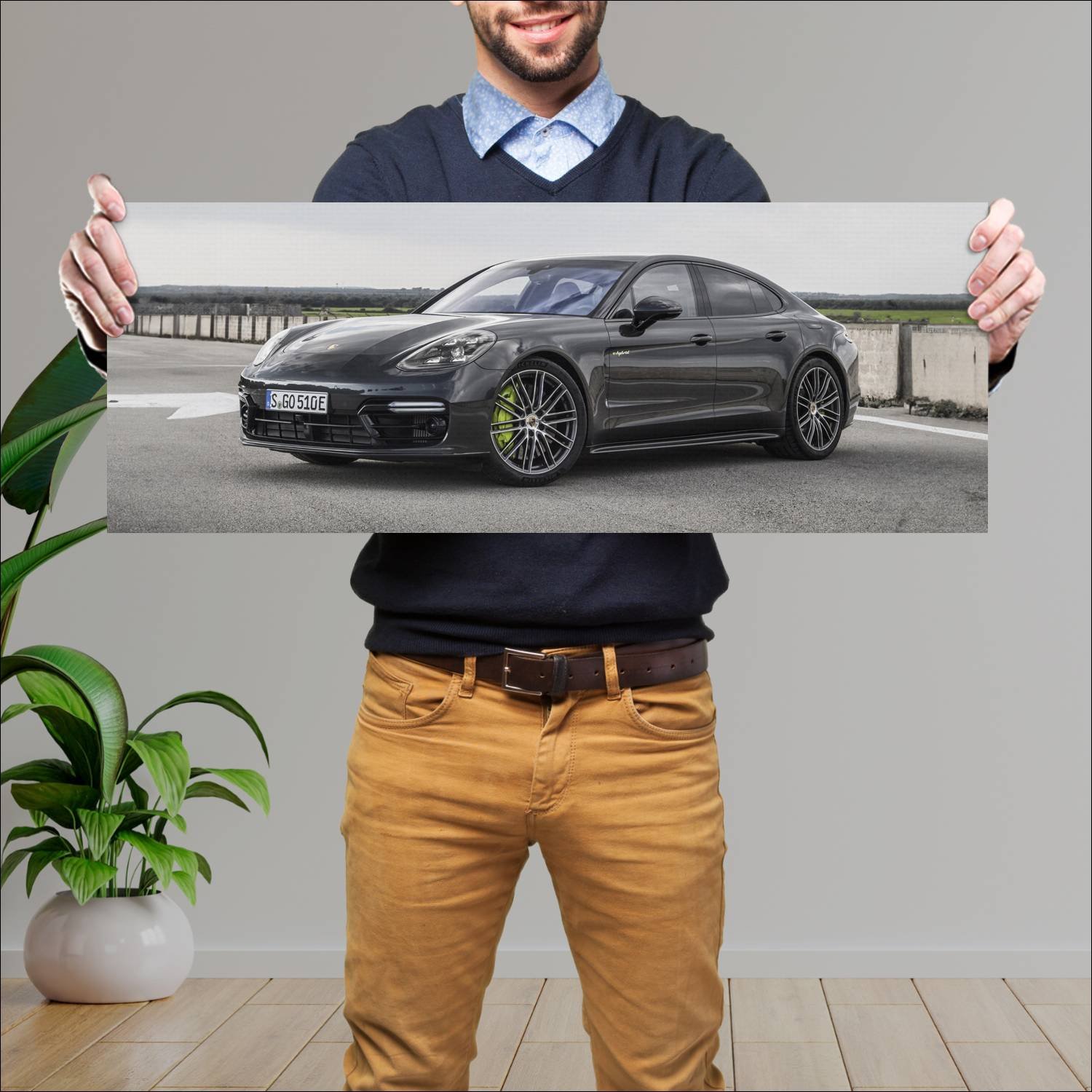 Cuadro grande 30x80cm 2017 porsche panamera turbo 132 Porsche
