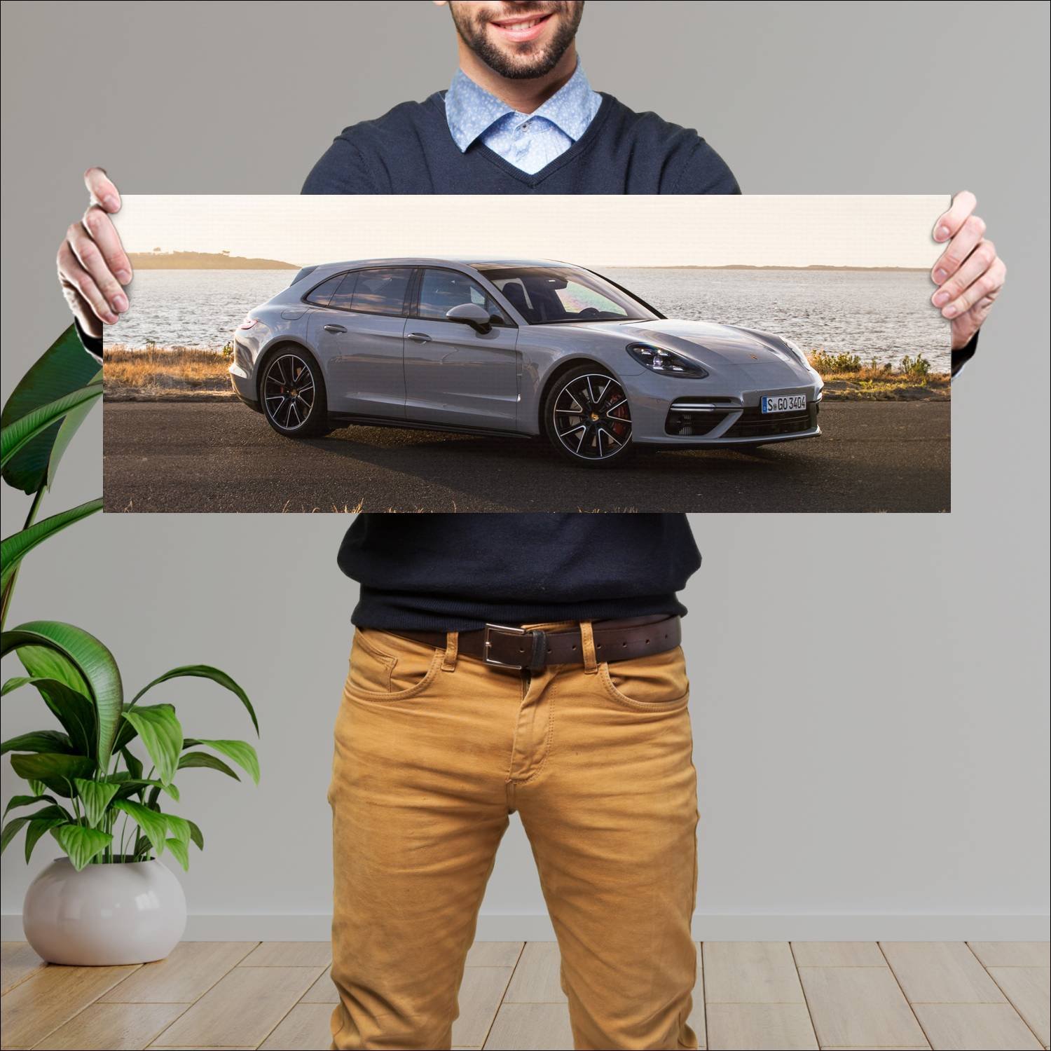 Cuadro grande 30x80cm 2017 porsche panamera turbo 133 Porsche