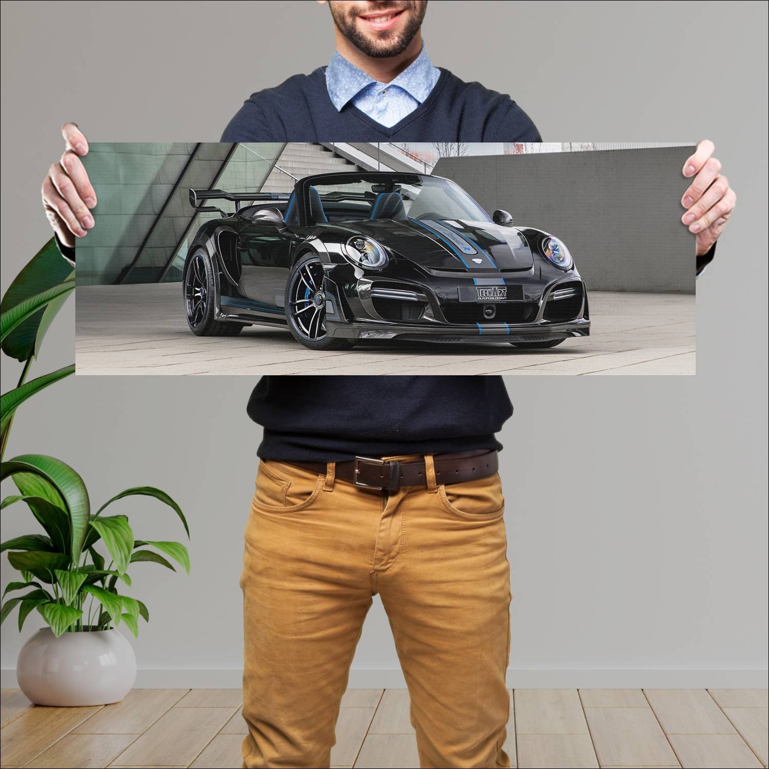 Cuadro grande 30x80cm 2017 techart gt street r cab 141 Porsche