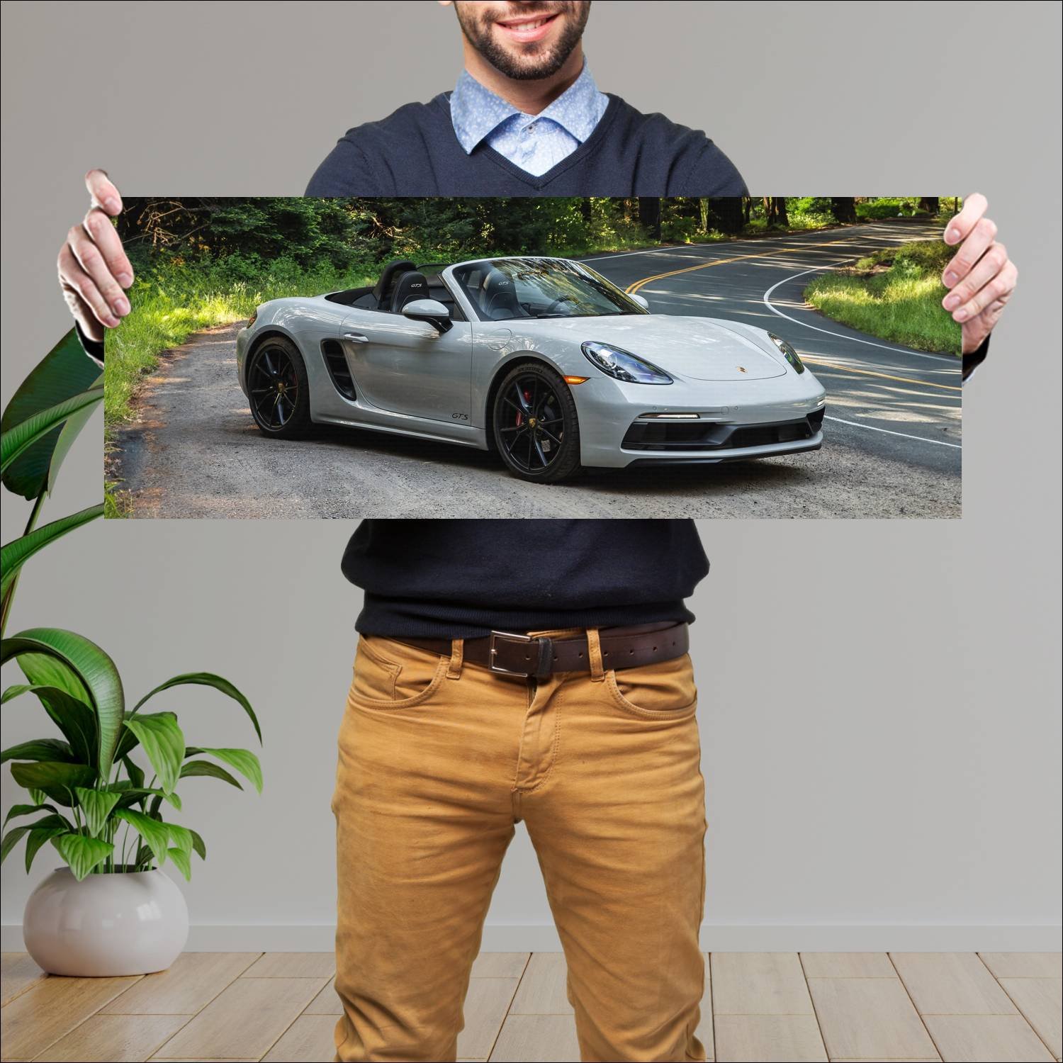 Cuadro grande 30x80cm 2018 porsche 718 boxster gts 150 Porsche