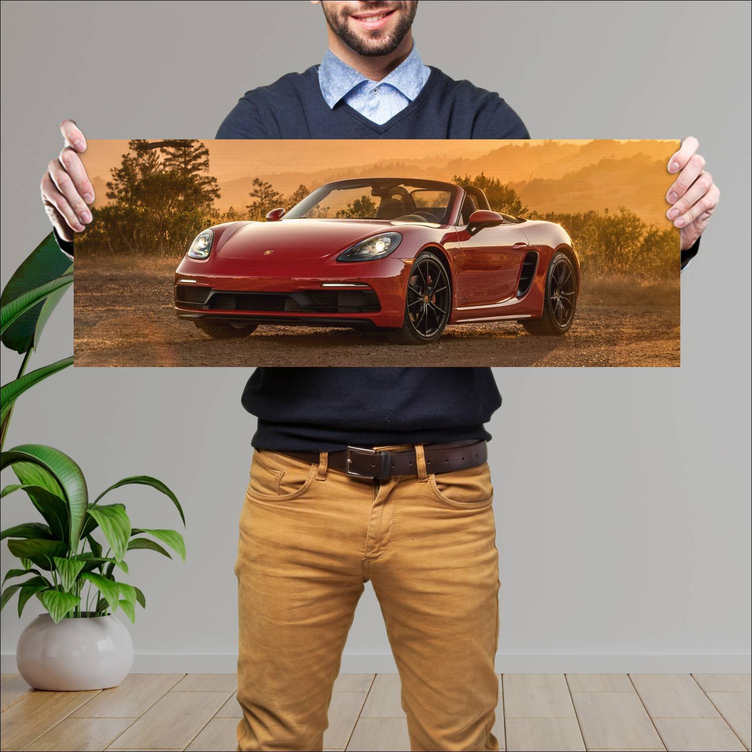 Cuadro grande 30x80cm 2018 porsche 718 boxster gts 151 Porsche