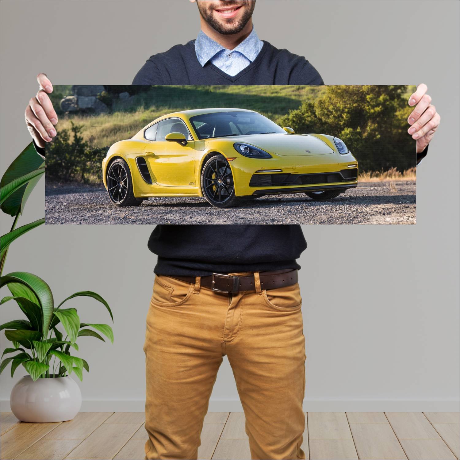 Cuadro grande 30x80cm 2018 porsche 718 cayman gts 153 Porsche