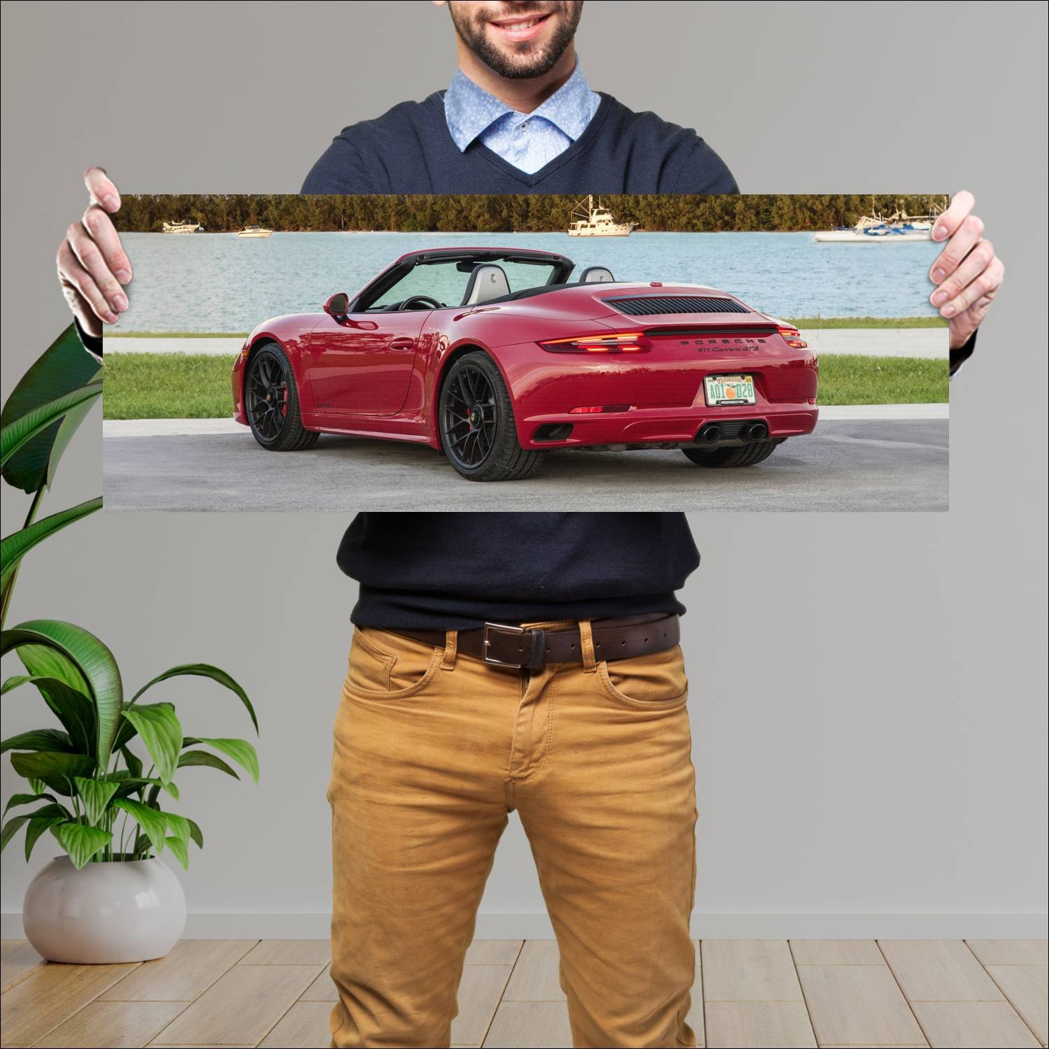 Cuadro grande 30x80cm 2018 porsche 911 carrera gts 156 Porsche
