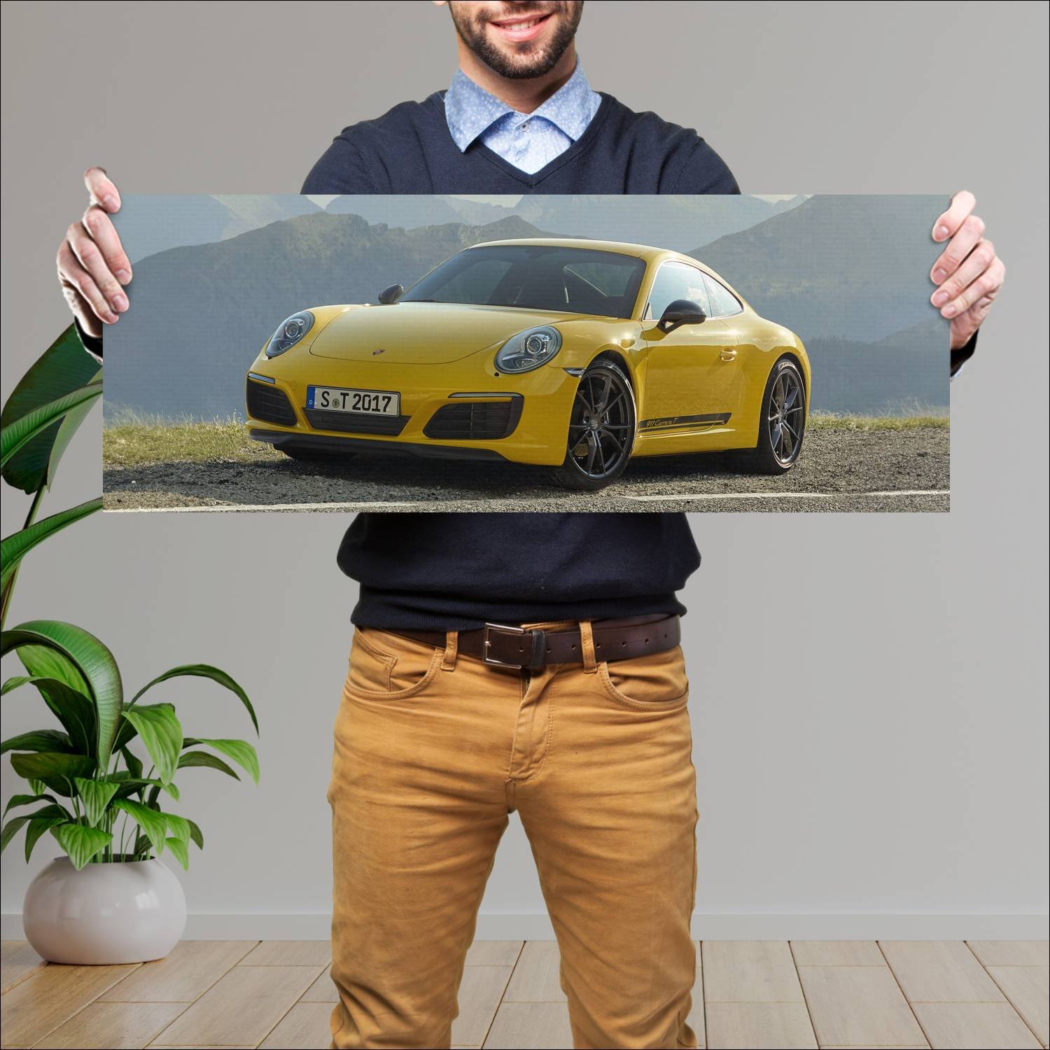 Cuadro grande 30x80cm 2018 porsche 911 carrera t 7 160 Porsche
