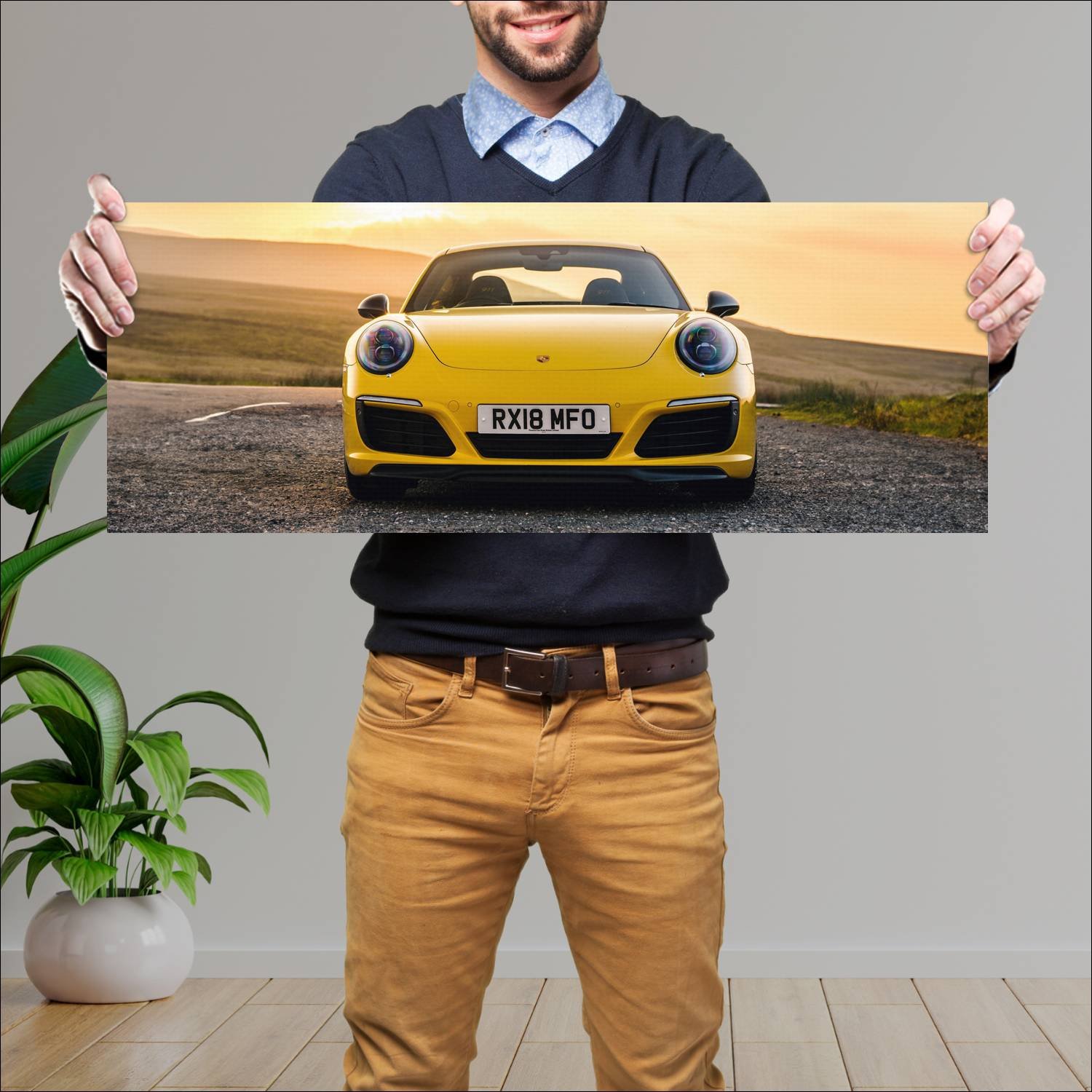 Cuadro grande 30x80cm 2018 porsche 911 carrera t u 162 Porsche