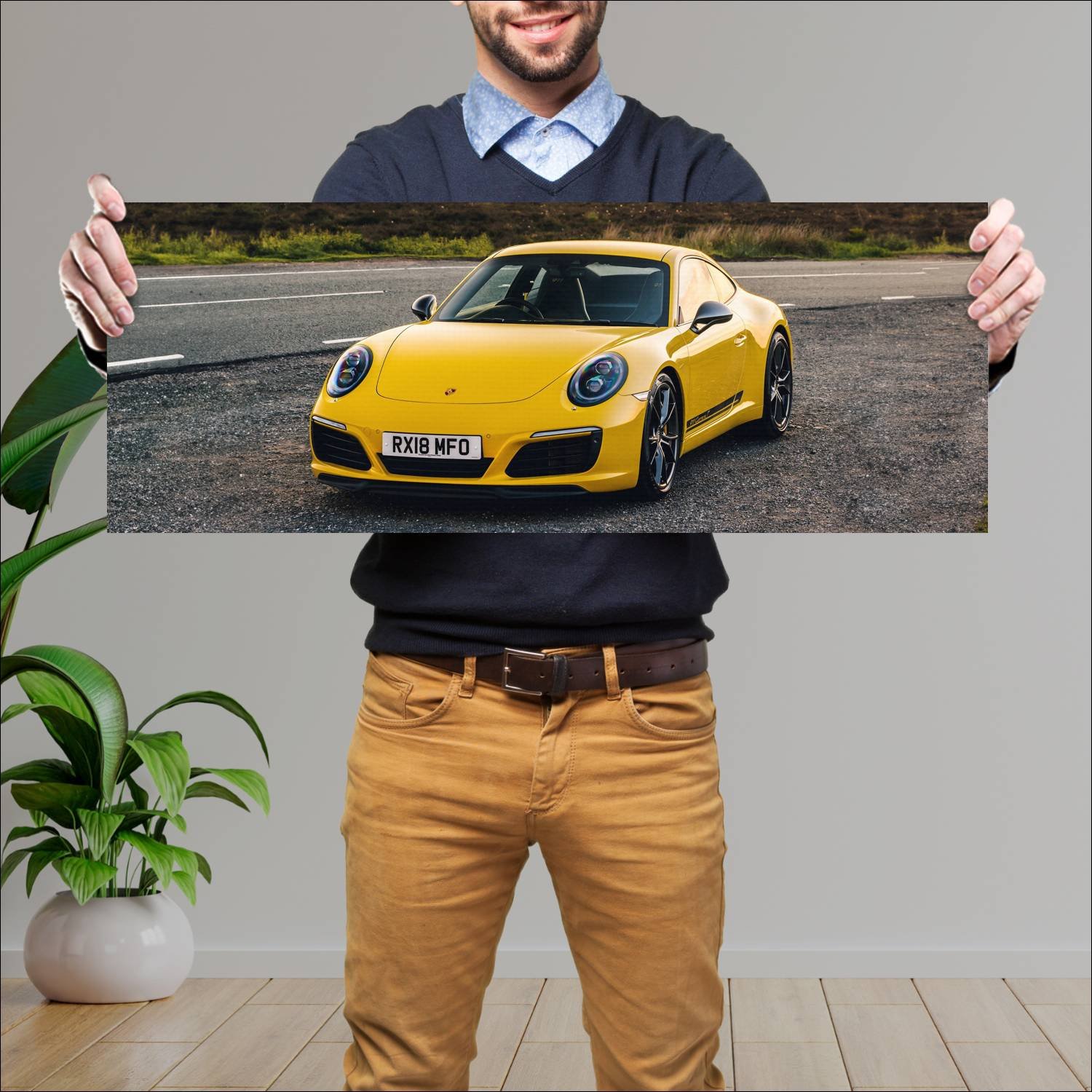 Cuadro grande 30x80cm 2018 porsche 911 carrera t u 163 Porsche