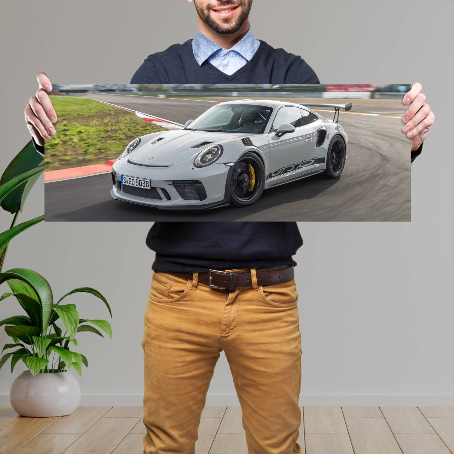 Cuadro grande 30x80cm 2018 porsche 911 gt3 rs Porsche