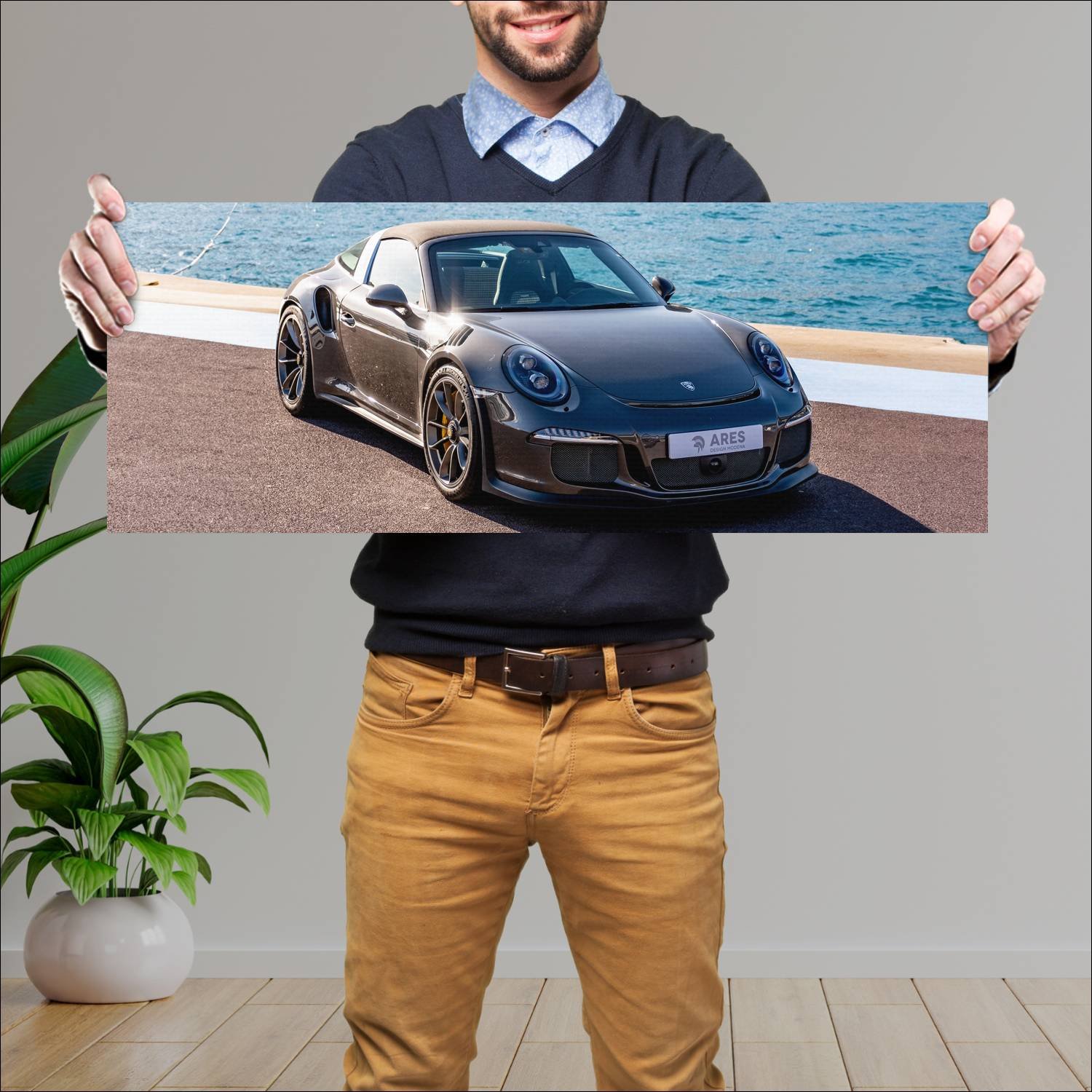Cuadro grande 30x80cm 2018 porsche 911 gt3 targa b 178 Porsche