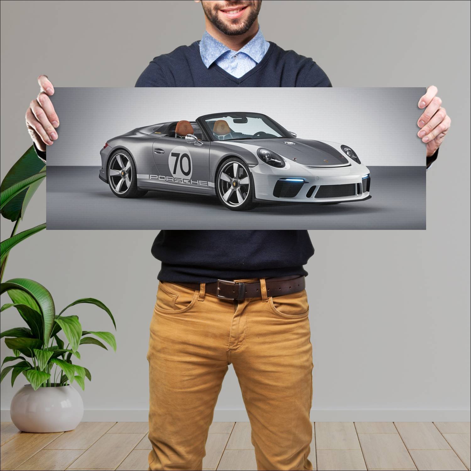 Cuadro grande 30x80cm 2018 porsche 911 speedster c 179 Porsche
