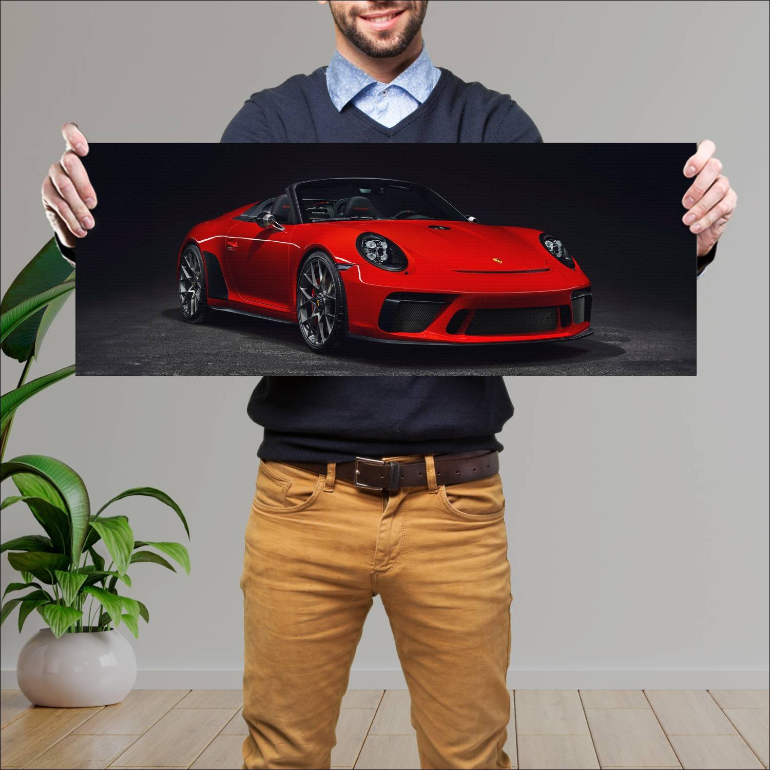 Cuadro grande 30x80cm 2018 porsche 911 speedster c 180 Porsche