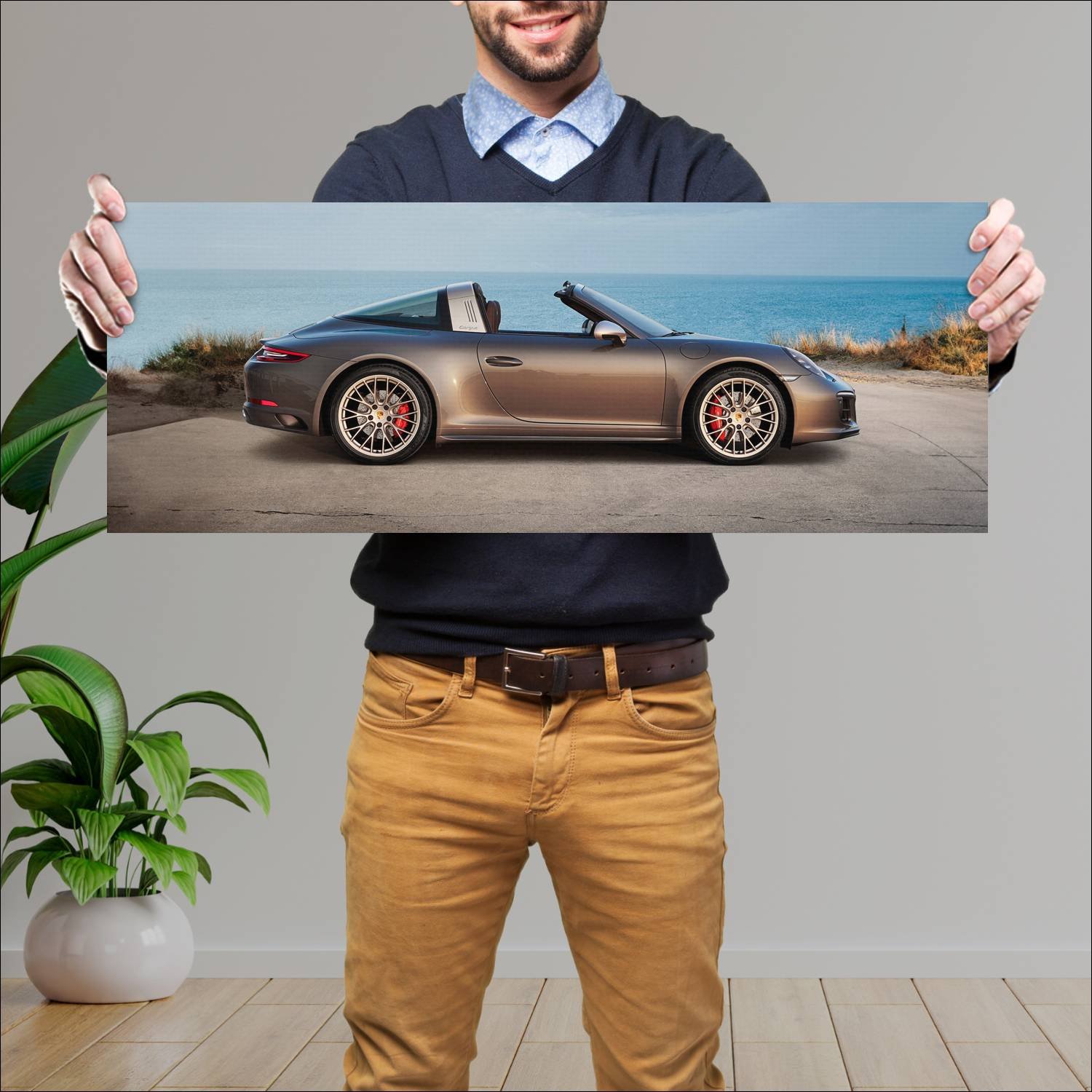 Cuadro grande 30x80cm 2018 porsche 911 targa gts e 183 Porsche