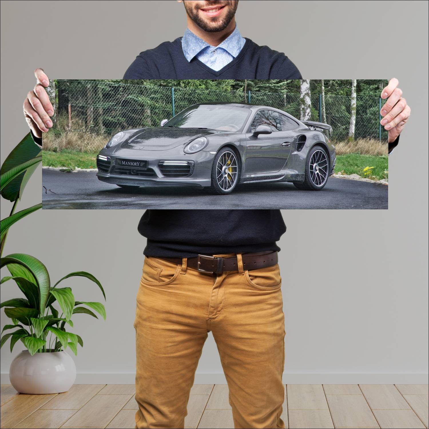 Cuadro grande 30x80cm 2018 porsche 911 turbo s by 186 Porsche