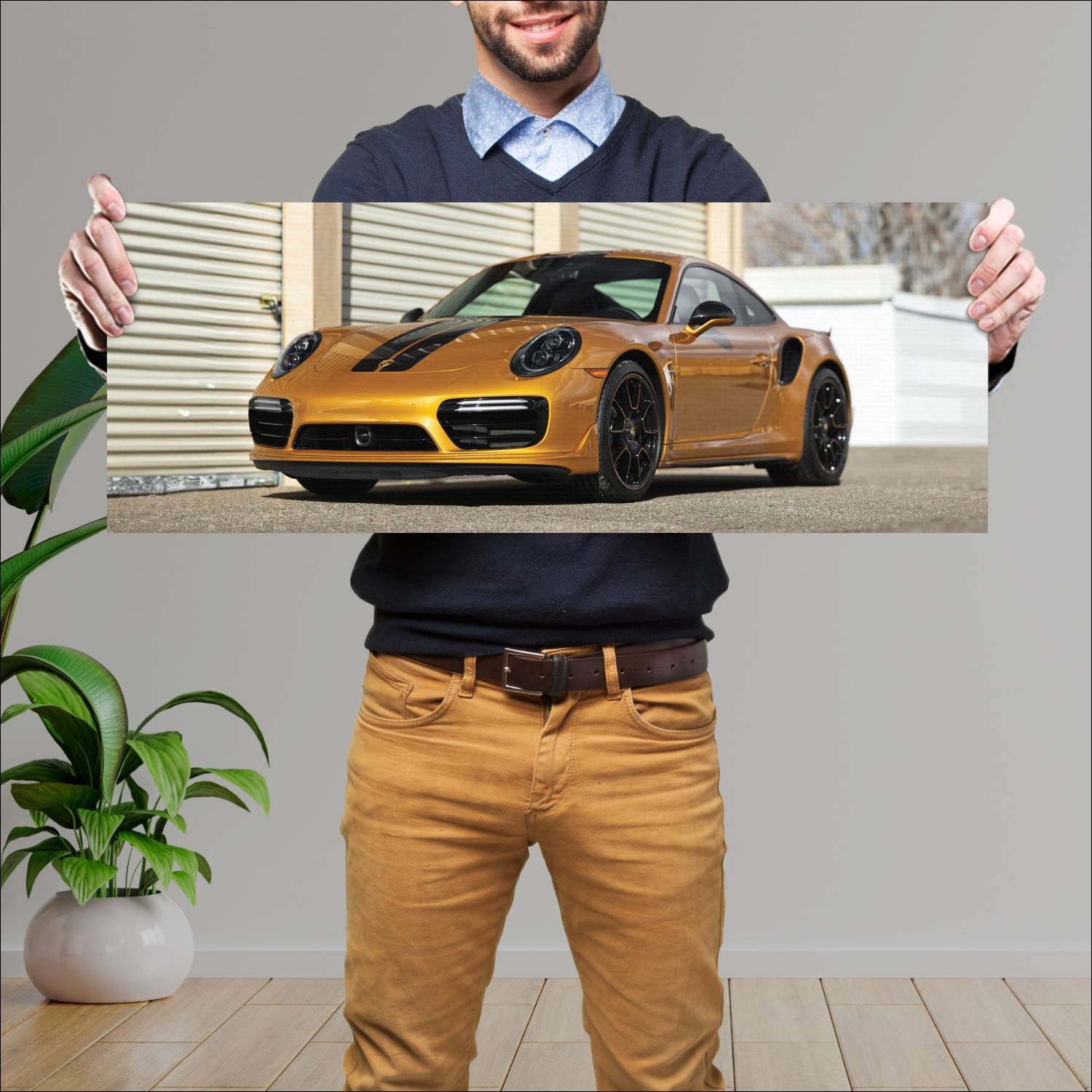 Cuadro grande 30x80cm 2018 porsche 911 turbo s exc 187 Porsche