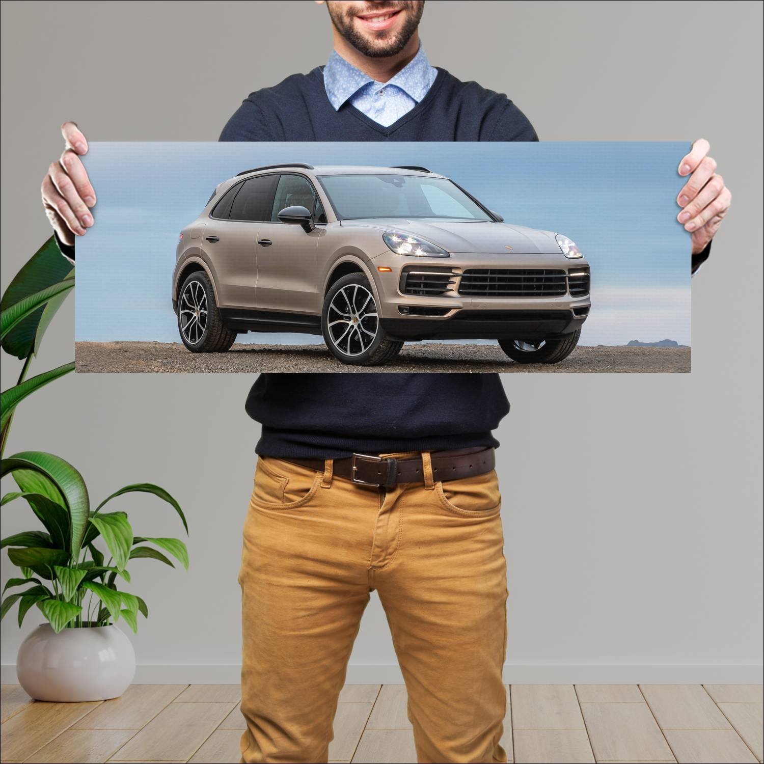 Cuadro grande 30x80cm 2018 porsche cayenne us Porsche