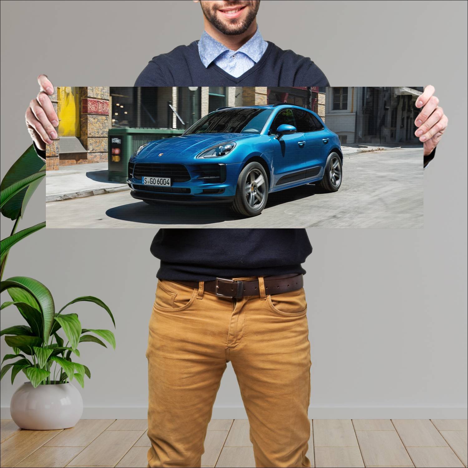 Cuadro grande 30x80cm 2018 porsche macan auto 199 Porsche