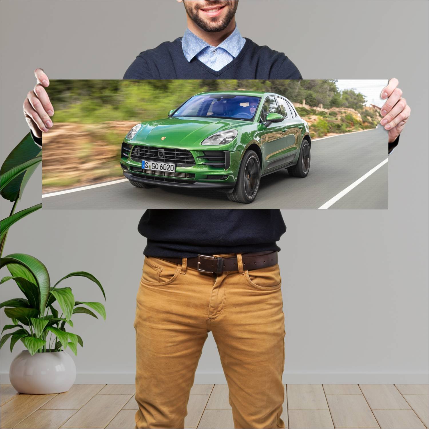 Cuadro grande 30x80cm 2018 porsche macan auto 200 Porsche