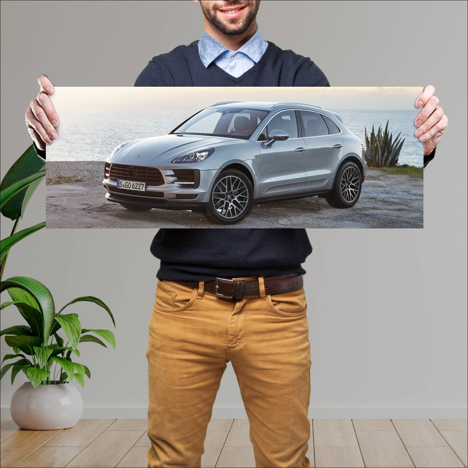 Cuadro grande 30x80cm 2018 porsche macan s auto 201 Porsche
