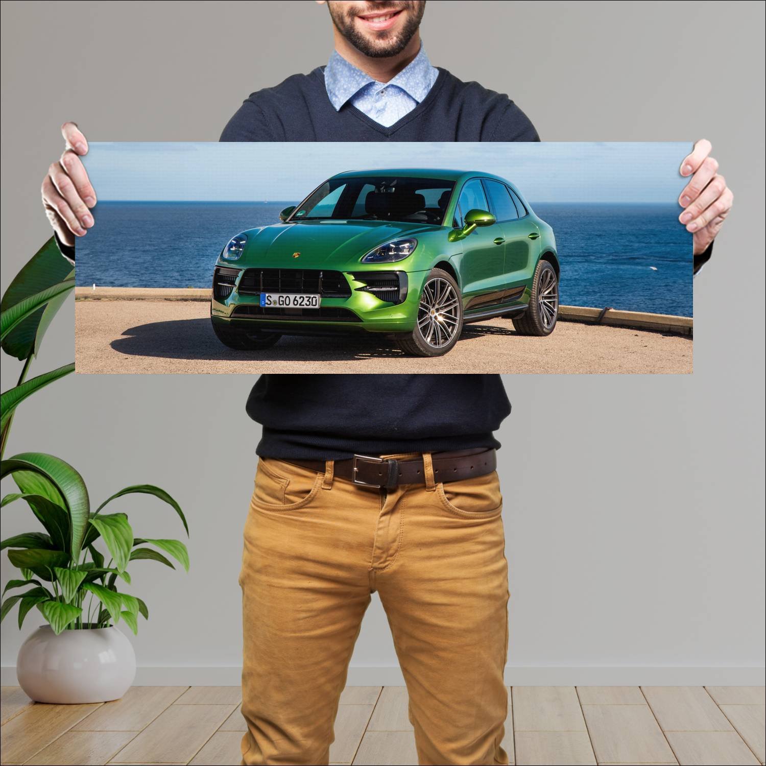 Cuadro grande 30x80cm 2018 porsche macan s sportde 202 Porsche