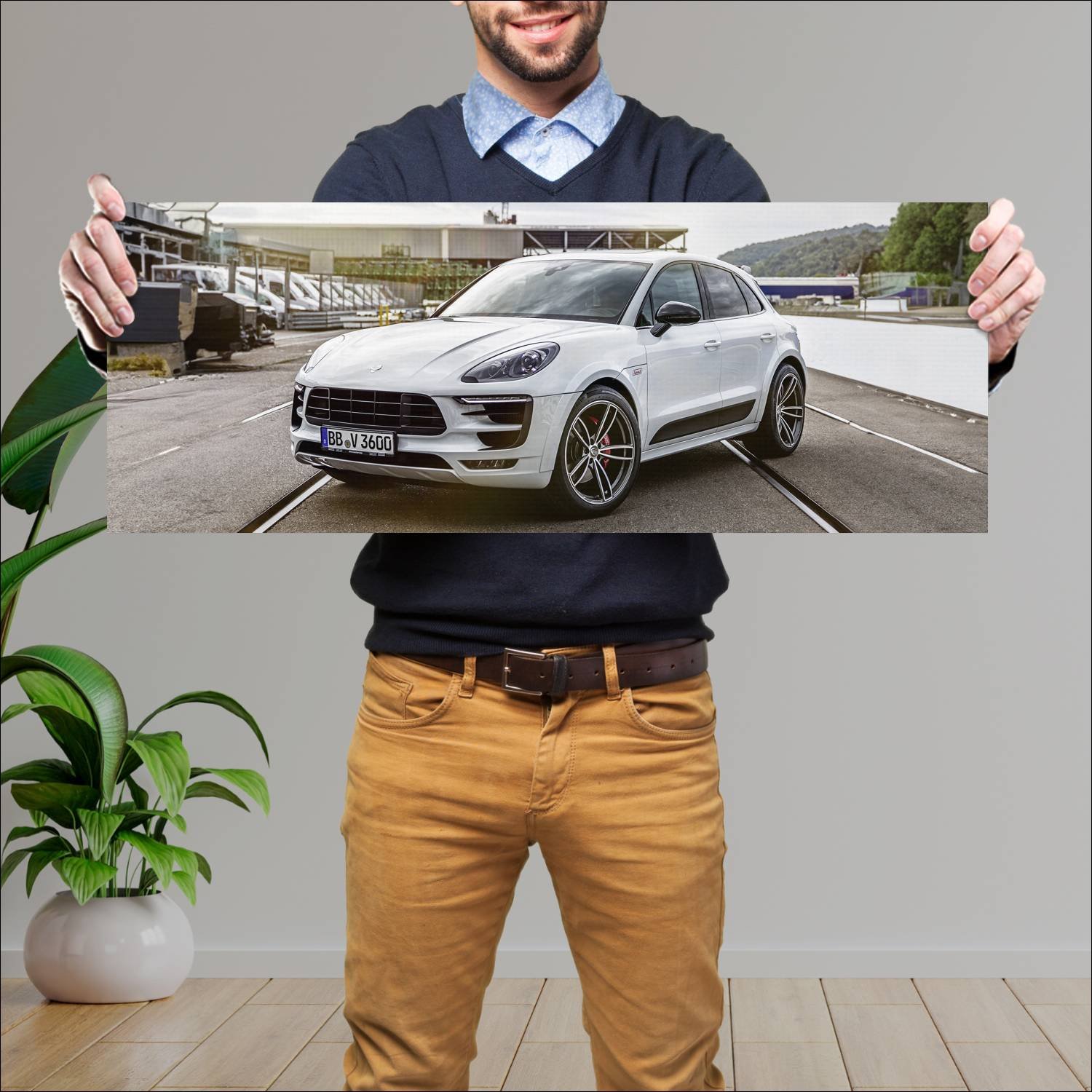 Cuadro grande 30x80cm 2018 porsche macan sport by 203 Porsche