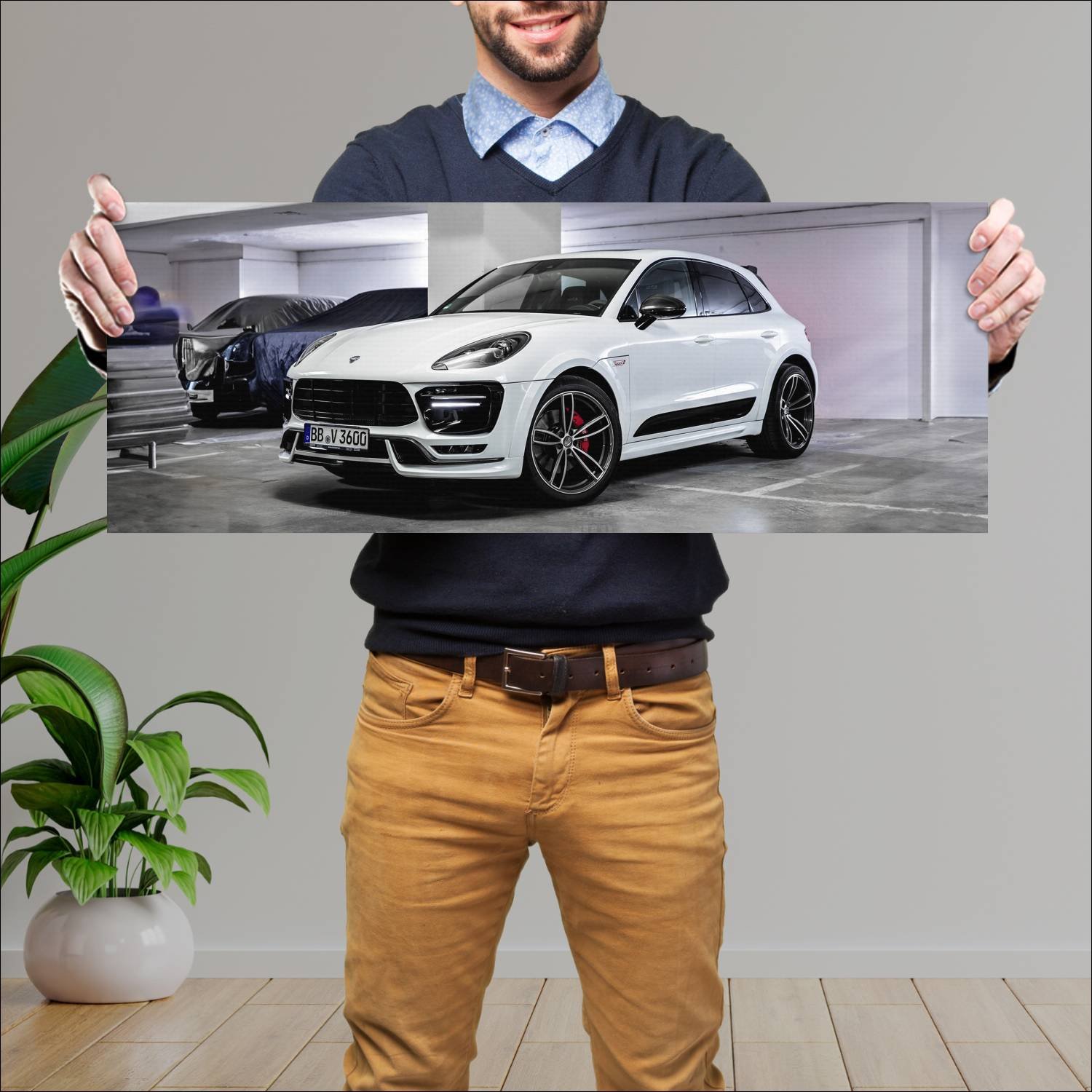 Cuadro grande 30x80cm 2018 porsche macan sport plu 204 Porsche