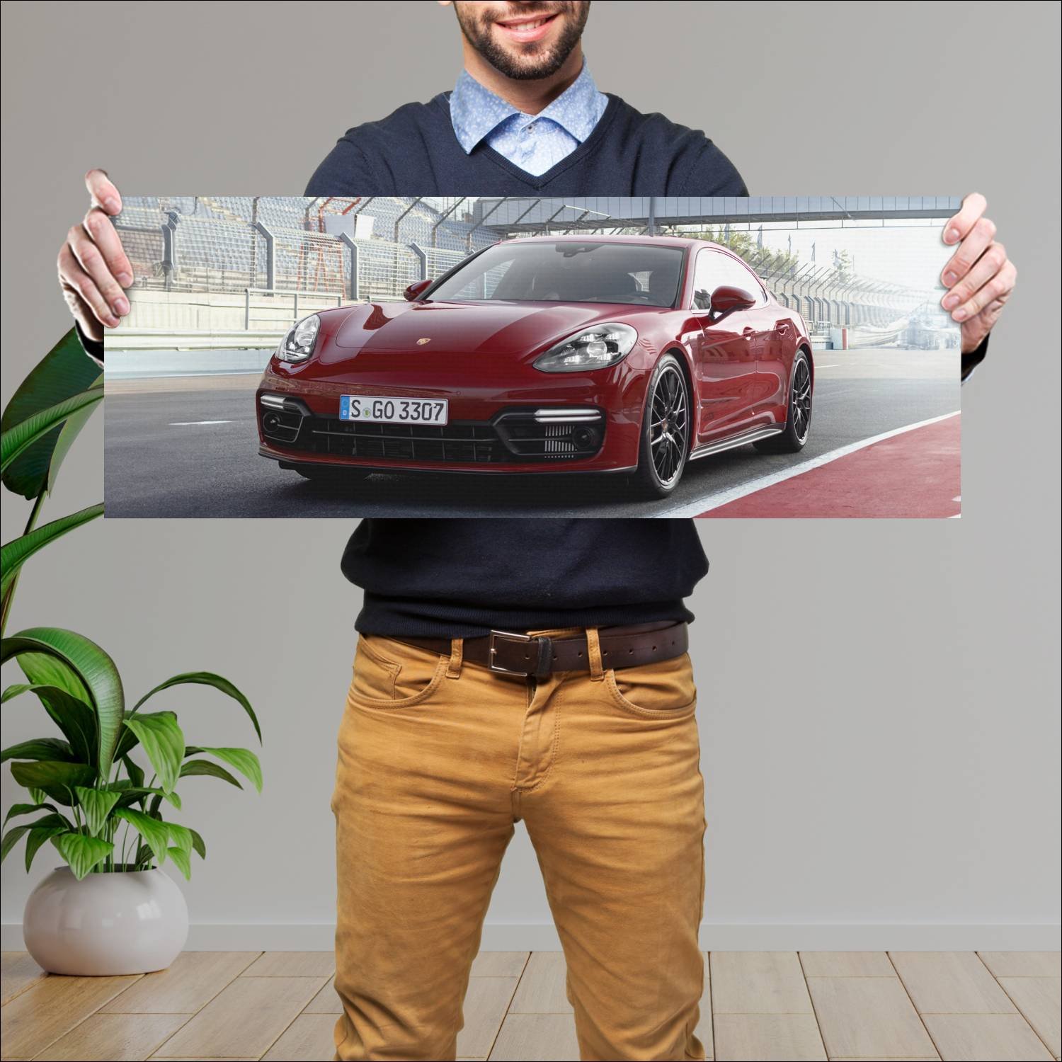 Cuadro grande 30x80cm 2018 porsche panamera gts 80 206 Porsche