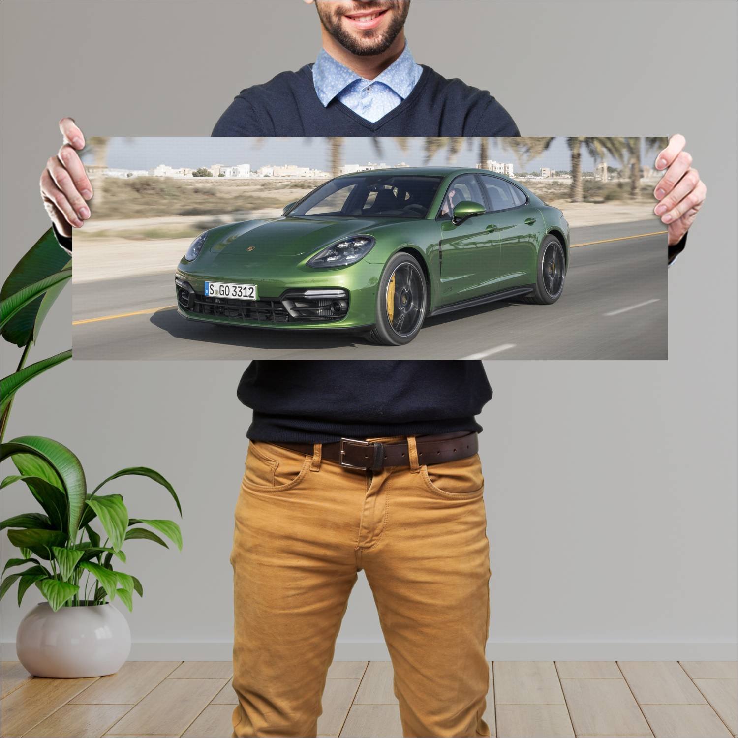 Cuadro grande 30x80cm 2018 porsche panamera gts 80 207 Porsche