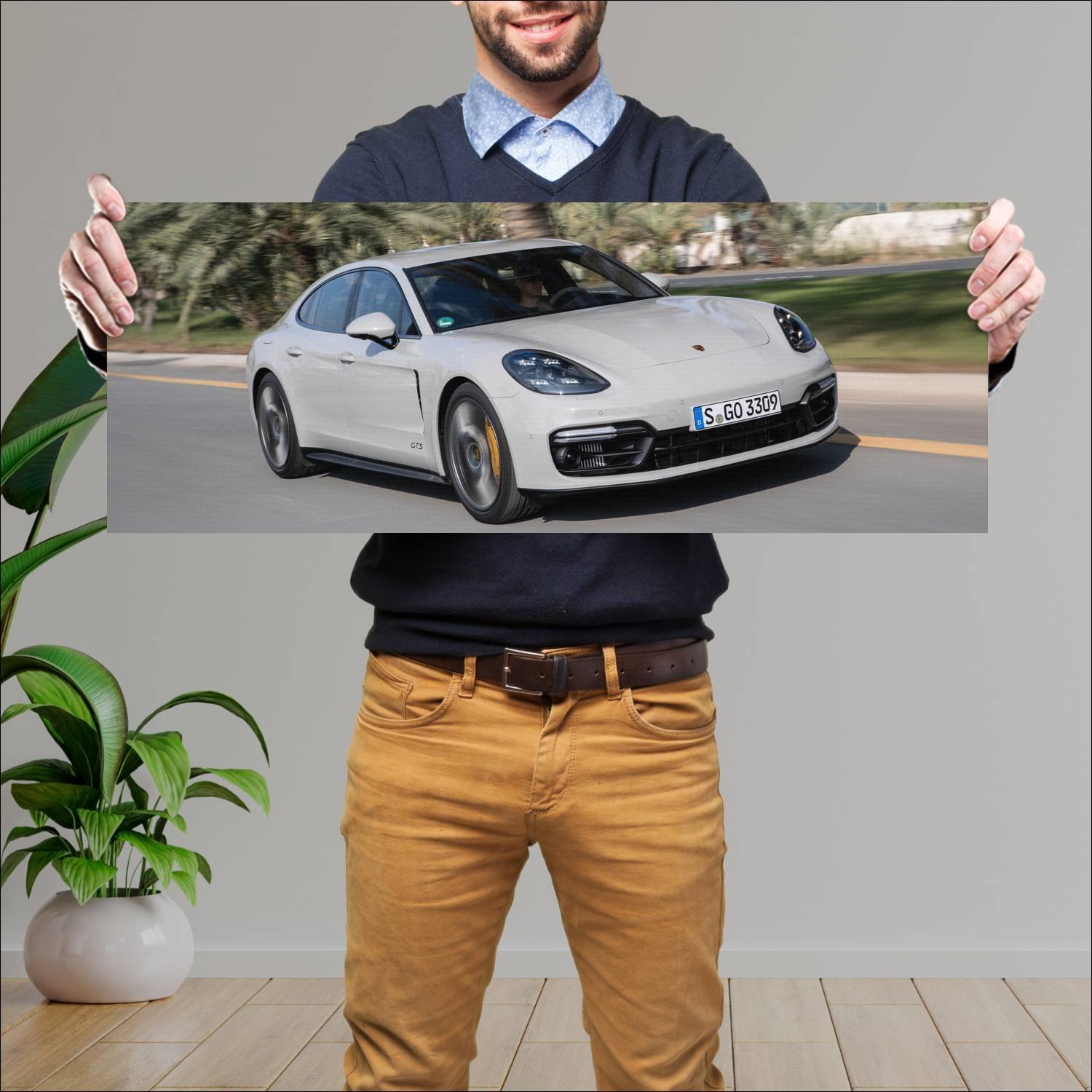 Cuadro grande 30x80cm 2018 porsche panamera gts 80 208 Porsche