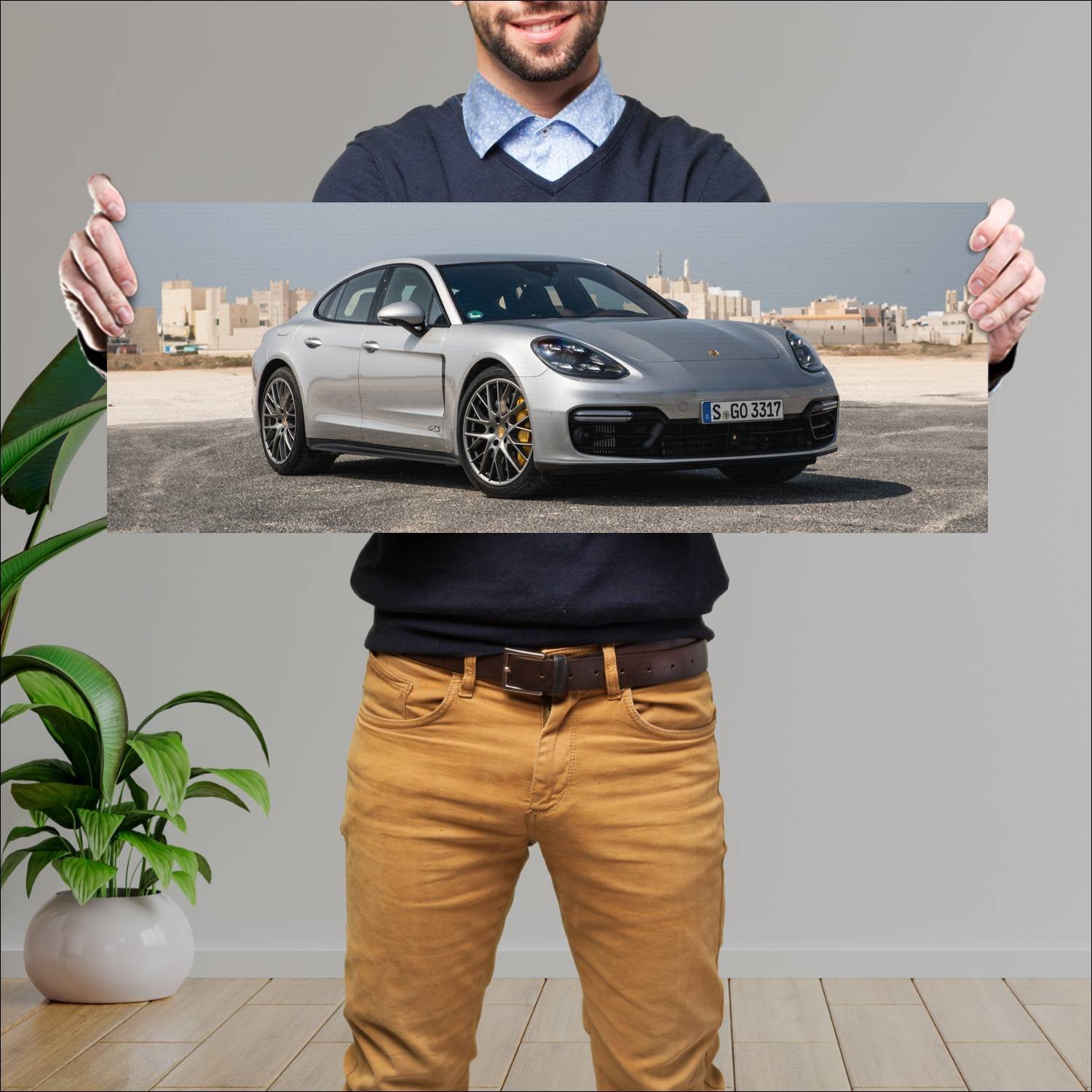 Cuadro grande 30x80cm 2018 porsche panamera gts 80 209 Porsche
