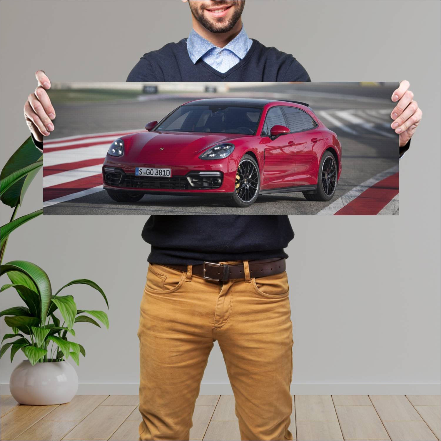 Cuadro grande 30x80cm 2018 porsche panamera gts sp 210 Porsche