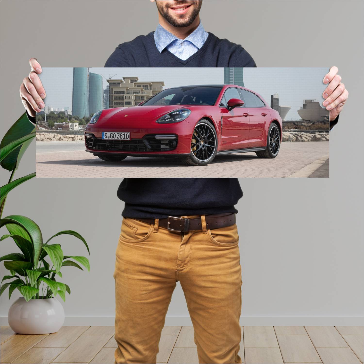 Cuadro grande 30x80cm 2018 porsche panamera gts sp 211 Porsche