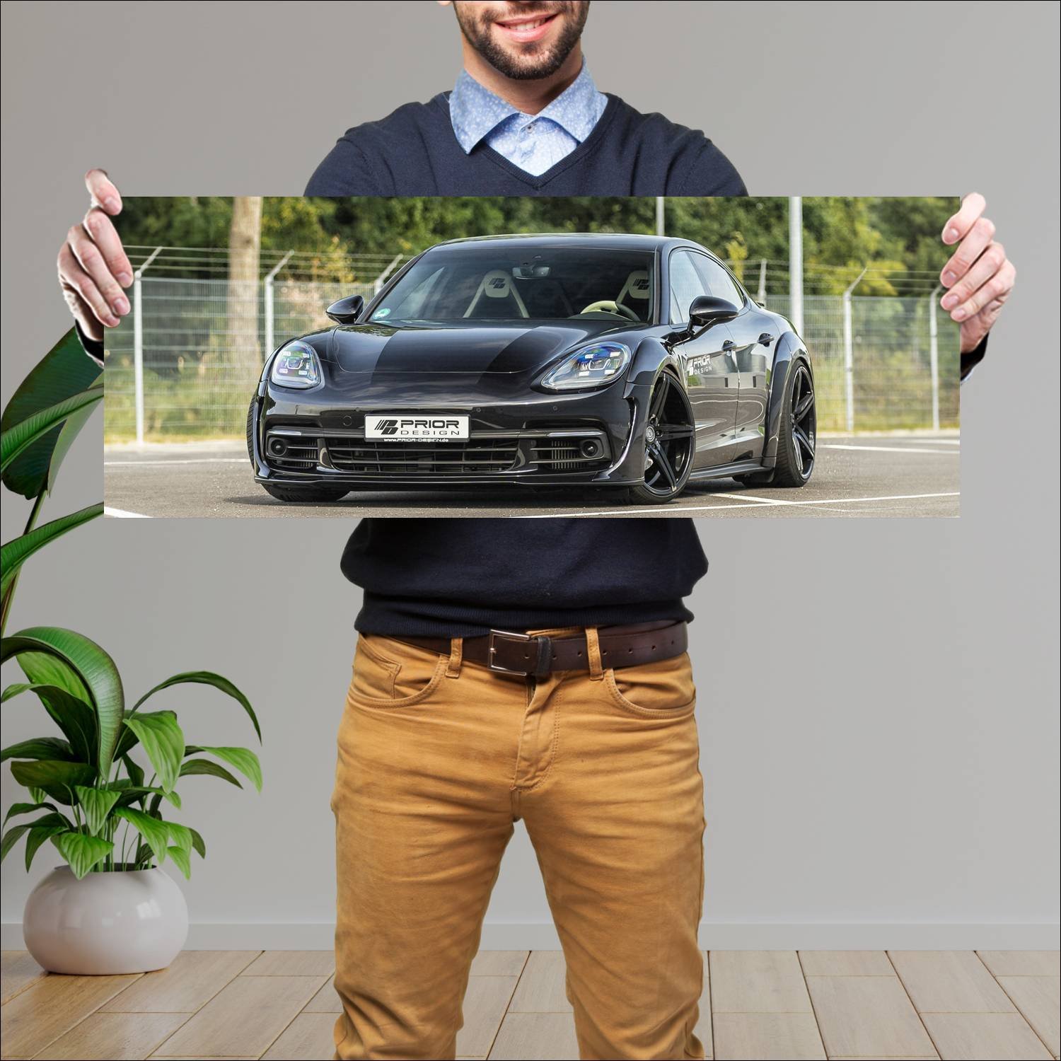 Cuadro grande 30x80cm 2018 porsche panamera pd971 213 Porsche